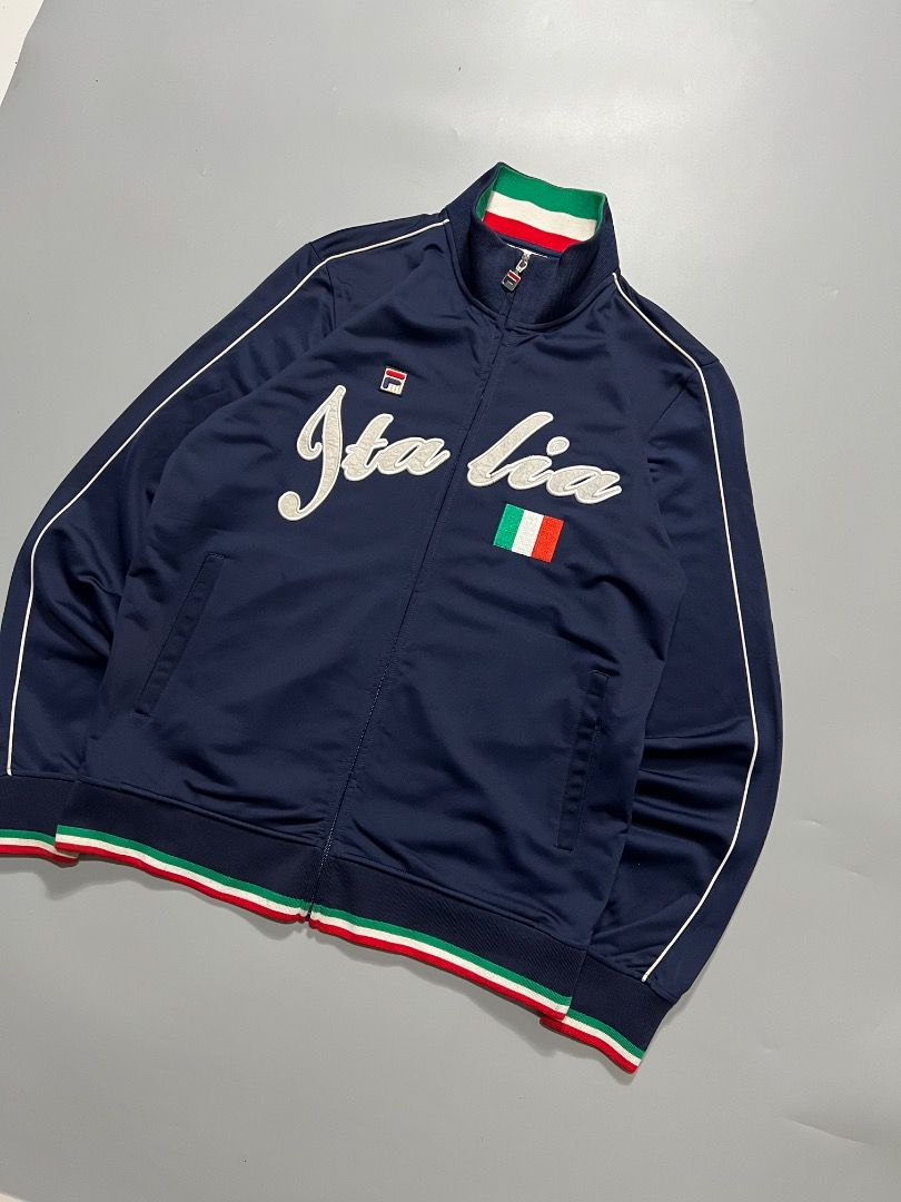 Fila Italia Mens Track Jacket | Size Medium (Category: Coats, Jackets and Outerwear) located in Santa Cruz. Submitted by malvivente (Listing ID 1419880511, Image 2). Description: Fila Italia Mens Track Jacket | Size Medium Dimension - 22x28 9.8/10 color rate & condition Good as new condition ₱670 only.