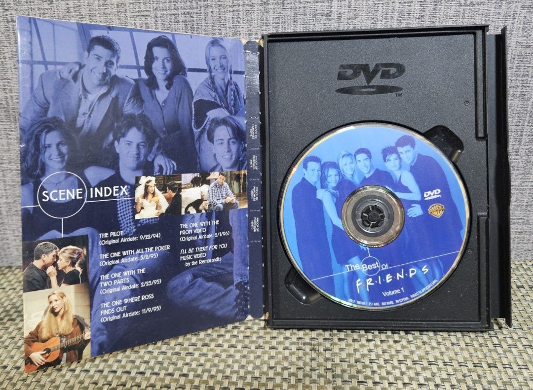 Friends DVD Collection Bundle of 3 (Category: CDs & DVDs) located in Rizal. Submitted by cherry_garcia (Listing ID 1419901400, Image 3). Description: Listing includes three Friends DVDs: "The Best of Friends" Volume 1, "The Best of Friends" Season 2, and "The One With All The Birthdays". Each DVD case contains the disc and episode information. The DVDs are in their original cases..