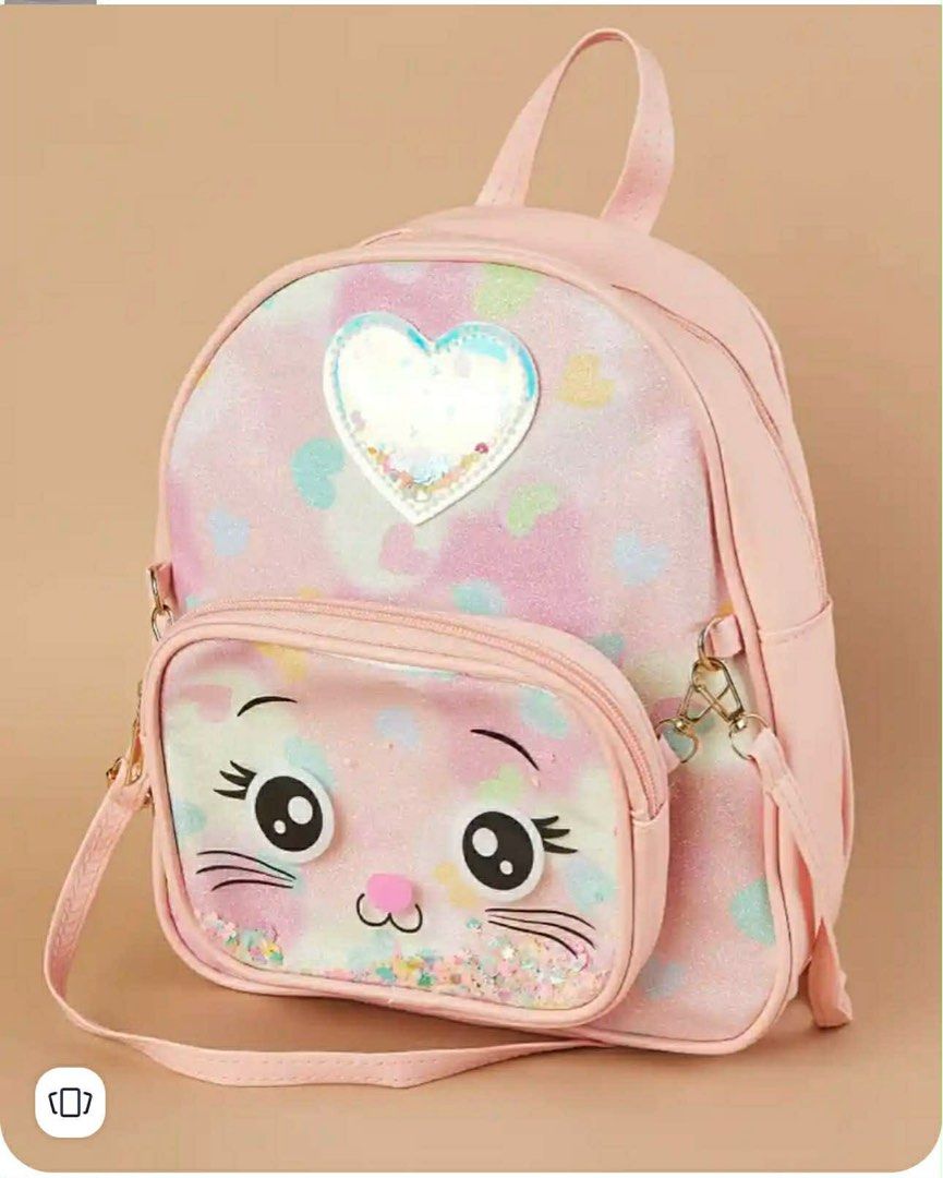 Ginger Pink Cat Backpack with Sling Bag (Category: Backpacks) located in Mandaluyong City. Submitted by kidssection_2891 (Listing ID 1419976077, Image 1). Description: .