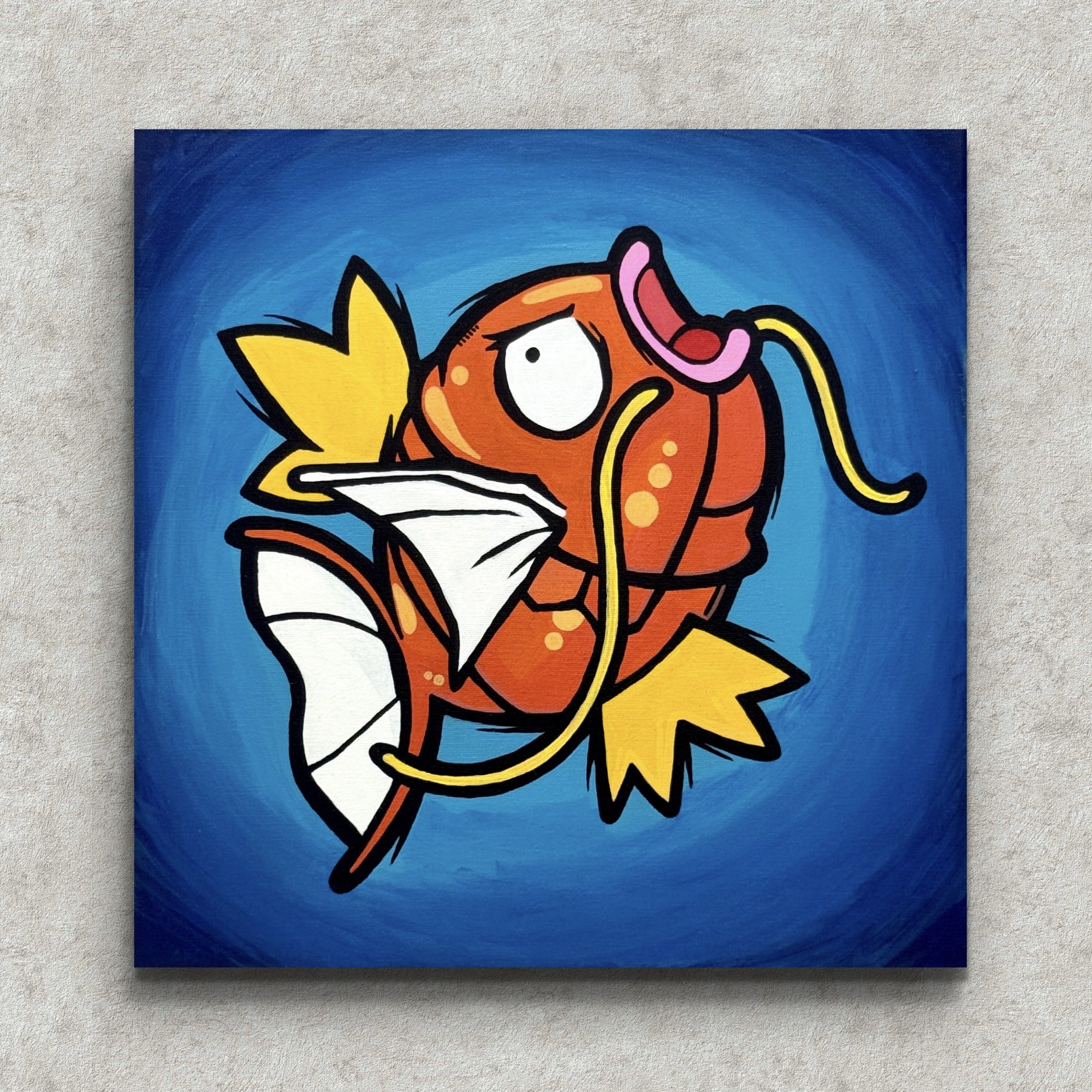 Magicarp Handmade TCG Pokemon Magikarp & Gyarados Canvas Art, Hobbies & Toys ...