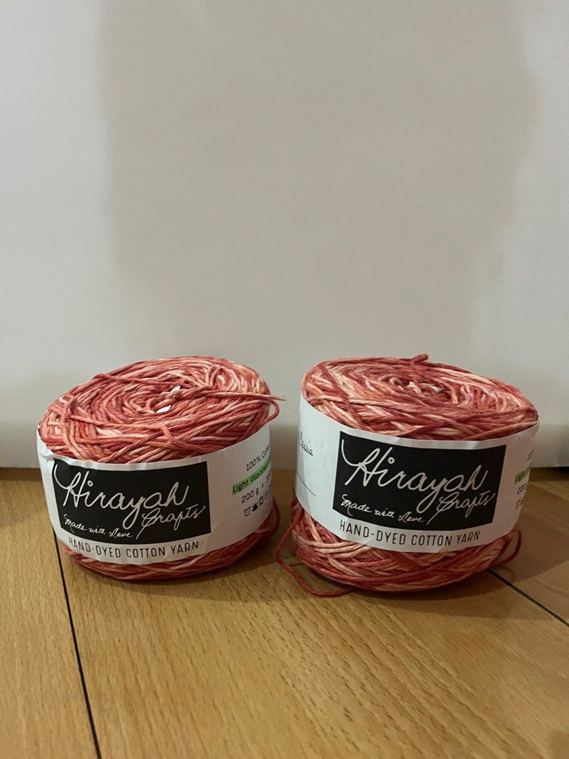 hiraya handdyed yarn in red (Category: Craft Supplies & Tools) located in Quezon City. Submitted by sweetie3333 (Listing ID 1419911404, Image 1). Description: hiraya handdyed yarn in red P350 EACH discount if buy more than 2 rfs: outgrew the hobby.