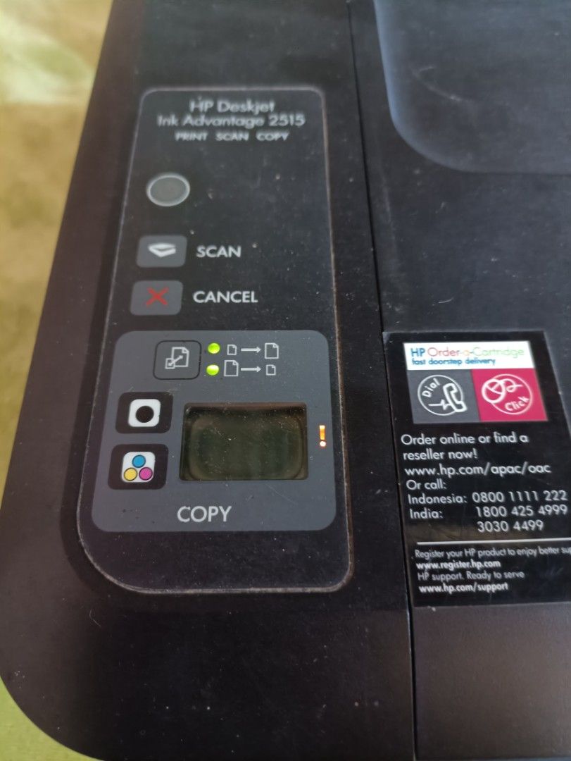 HP Deskjet Ink Advantage 2515 Printer (Category: Printers, Scanners & Copiers) located in Antipolo. Submitted by jeromii (Listing ID 1419839616, Image 3). Description: Selling as defective, di ko sure ano exact issue pero may power pa (umiilaw/bumubukas) Nakatambak kaya binebenta na lang Includes: printer + power adapter/cables (as seen) Meet up / pickup: Antipolo area.