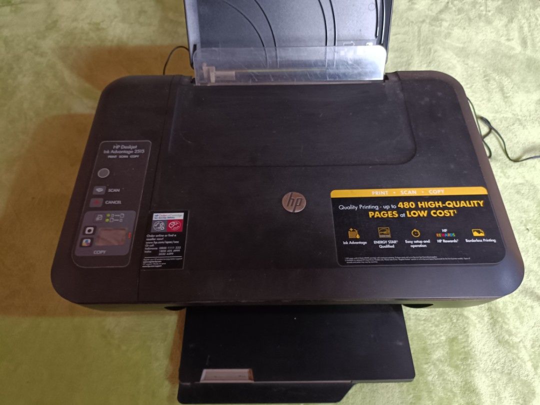 HP Deskjet Ink Advantage 2515 Printer (Category: Printers, Scanners & Copiers) located in Antipolo. Submitted by jeromii (Listing ID 1419839616, Image 1). Description: Selling as defective, di ko sure ano exact issue pero may power pa (umiilaw/bumubukas) Nakatambak kaya binebenta na lang Includes: printer + power adapter/cables (as seen) Meet up / pickup: Antipolo area.