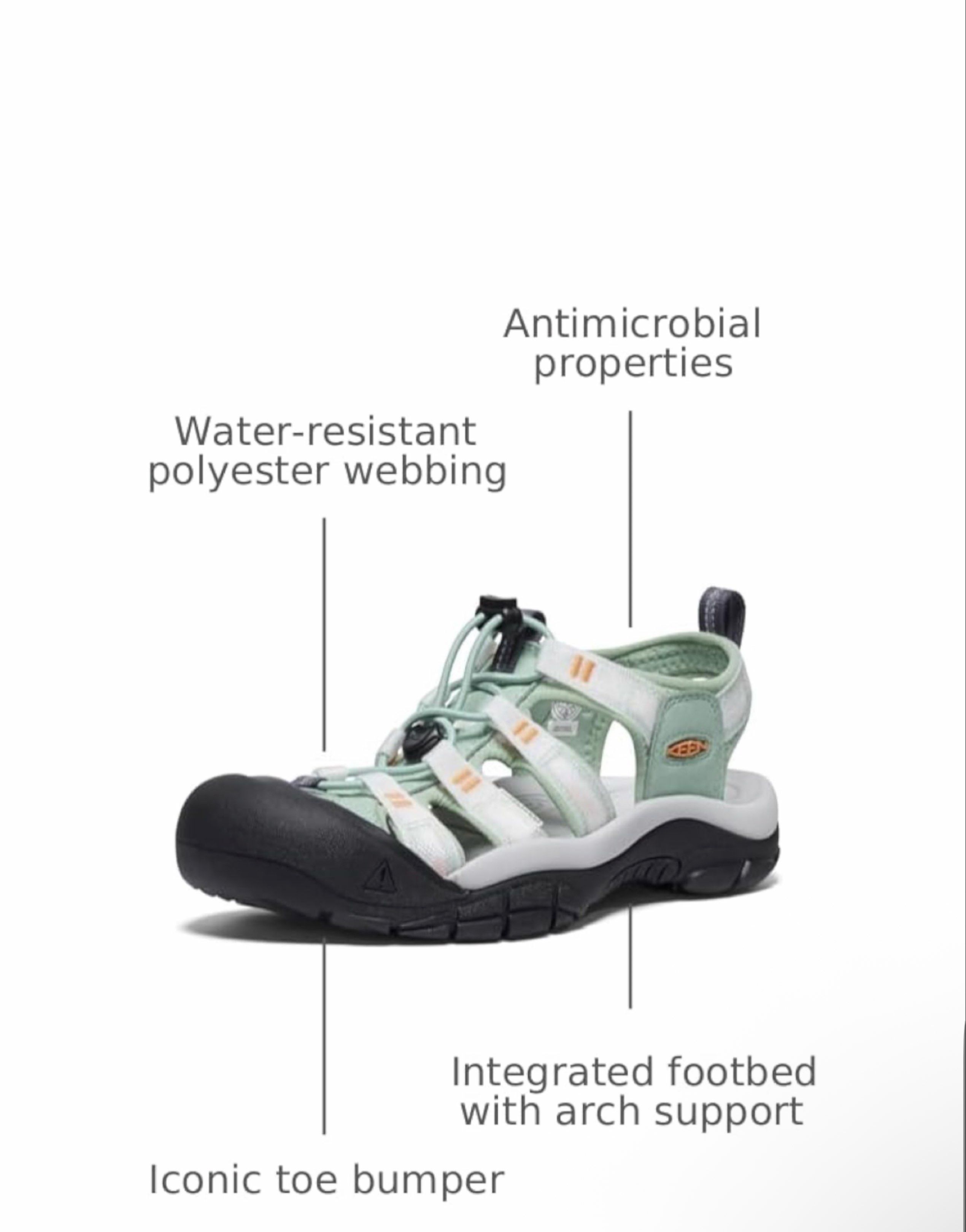 Keen Newport H2 Sandals - Mint Green (Category: Sandals) located in Singapore. Submitted by bubblycious (Listing ID 1419876145, Image 3). Description: - Mint green Keen Newport Women H2 sandals - Perfect for outdoor activities - Durable rubber outsole - Secure fit - Bought from Amazon on 20 May 2025 - Worn once to Maldives - Condition 9.5/10 - Negotiable - No box Reason for selling: Bought a size smaller.