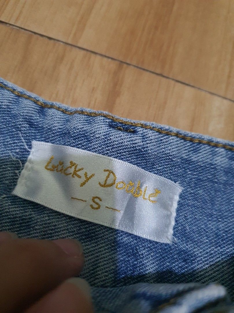 Lucky Double Denim Highwaist Short (Category: Shorts) located in Balanga. Submitted by ms.parkfilter (Listing ID 1419936350, Image 3). Description: - Lucky Double denim shorts - Light wash - High-waisted - Frayed hem - Size S (Size 22 |Length 12 inches) - Two front pockets - Two back pockets - Perfect for casual wear -No when worn .