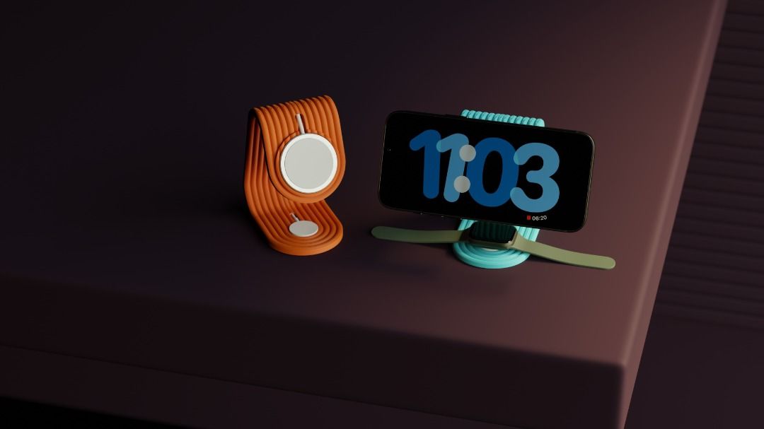 MagSafe Dual Stand – iPhone & Apple Watch Holder (Category: Chargers & Cables) located in Mandaluyong City. Submitted by heyitslaaaance (Listing ID 1419829279, Image 1). Description: Upgrade your everyday workspace or bedside setup with this MagSafe‑Compatible Dual‑Purpose Stand, engineered for both iPhone (MagSafe) and Apple Watch charging. Designed with soft curves, modern textures, and a minimalist silhouette, this stand blends perfectly with 