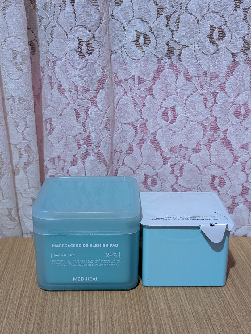 Mediheal Madecassoside Blemish Pad (Category: Face Care) located in Vigan. Submitted by kortnidru (Listing ID 1419785088, Image 1). Description: Listing is for a Mediheal Madecassoside Blemish Pad. The pads are in a light blue container. The container includes a pair of tweezers. The pads are for day and night use. The product is 24% and the brand new full refill..