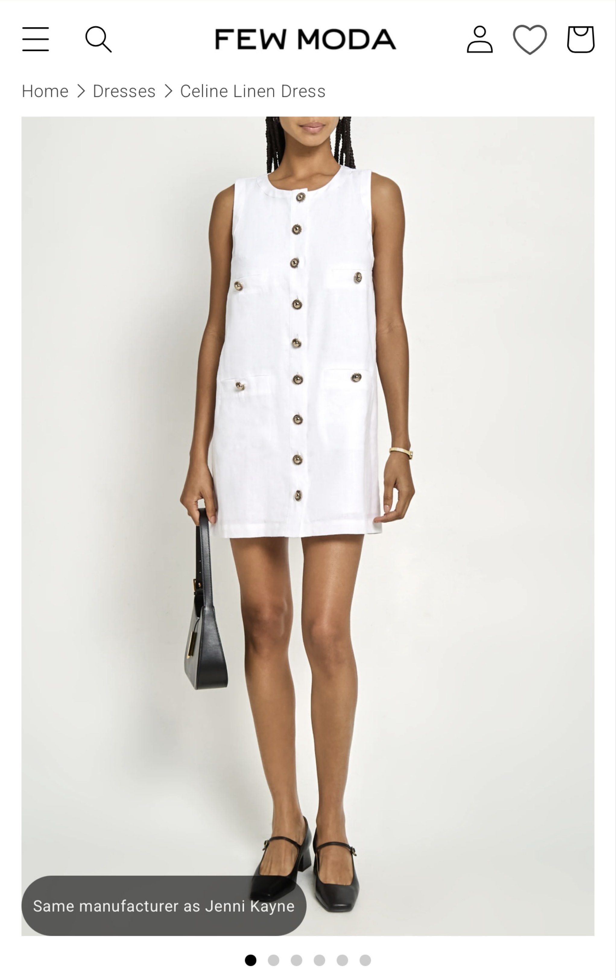 o.p.t Celine Linen Dress (Category: Dresses) located in Davao. Submitted by quickootd (Listing ID 1419874499, Image 1). Description: - Brand: o.p.t can fit xs-s - Style: White linen dress - Design: Sleeveless, round neckline, button-down front - Features: Two front pockets, decorative buttons - Length: Knee-length - Suitable for: Various occasions - Note: Same manufacturer as Jenni Kayne bought from us.