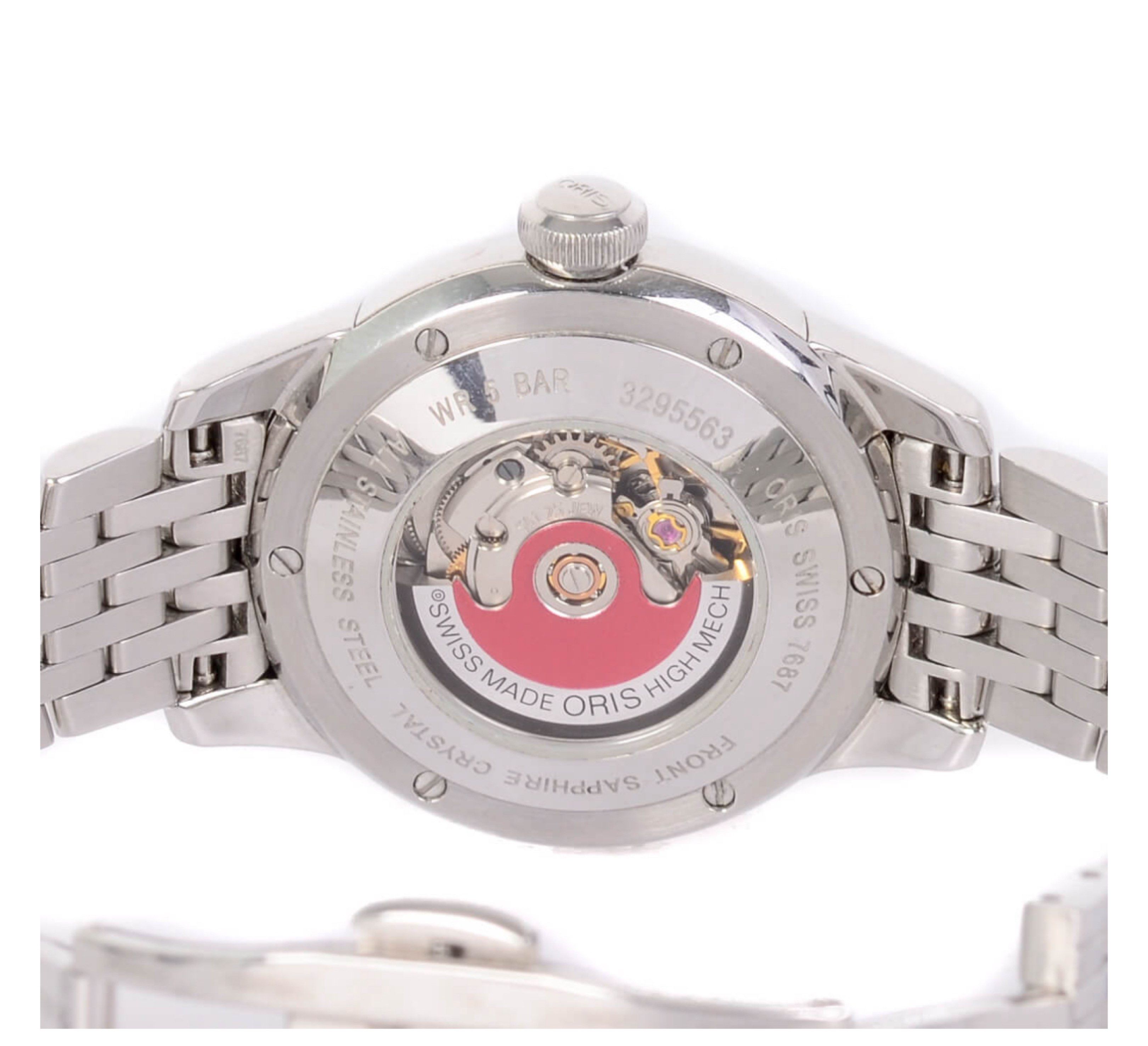ORIS Artelier Date Diamond Ladies' Watch (Category: Luxury Watches) located in Taguig. Submitted by luxeinofficial (Listing ID 1419874436, Image 3). Description: ORIS Artelier Date Diamond Ladies’ Watch SKU: TEW8J3 Gender: Ladies’ Reference #: 01 561 7687 4051-07 8 14 77 Movement: Automatic Case Size: 28mm Case Material: Stainless Steel Strap Size: 6 inches and 7.2 inches(with face) Crystal: Sapphire Glass Water Resistance: 50m Dial Type/Color: A
