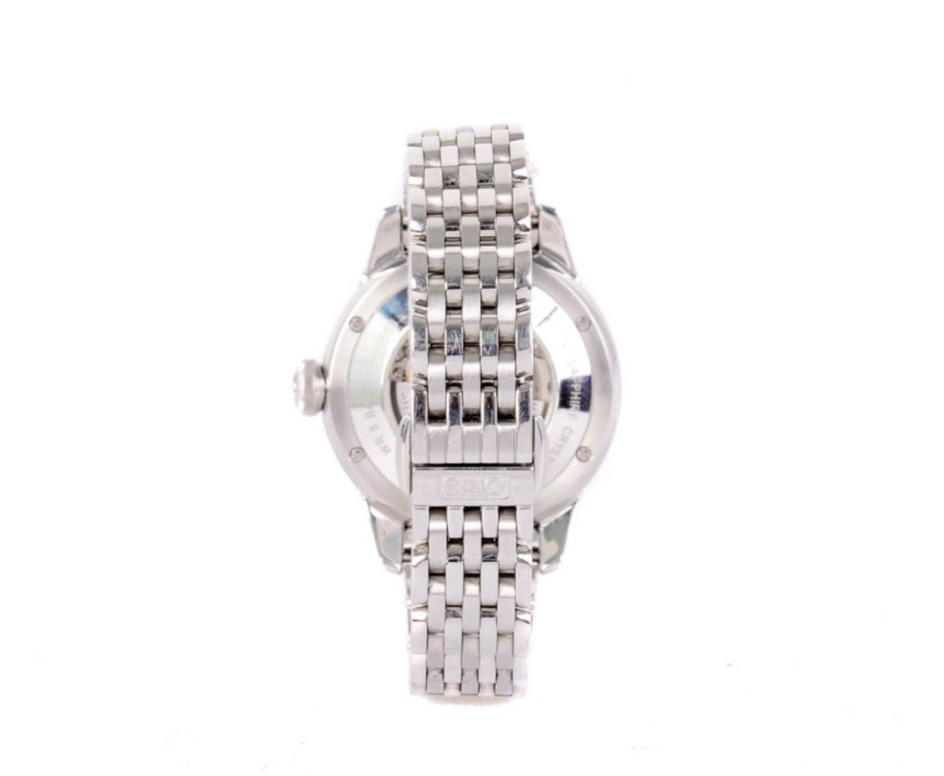 ORIS Artelier Date Diamond Ladies' Watch (Category: Luxury Watches) located in Taguig. Submitted by luxeinofficial (Listing ID 1419874436, Image 2). Description: ORIS Artelier Date Diamond Ladies’ Watch SKU: TEW8J3 Gender: Ladies’ Reference #: 01 561 7687 4051-07 8 14 77 Movement: Automatic Case Size: 28mm Case Material: Stainless Steel Strap Size: 6 inches and 7.2 inches(with face) Crystal: Sapphire Glass Water Resistance: 50m Dial Type/Color: A