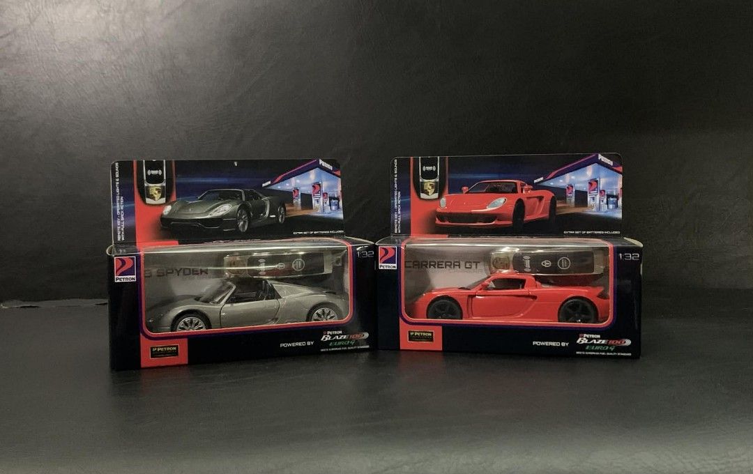 Petron Diecast Cars Assorted Models (Category: Vehicle & Diecast Models) located in Manila. Submitted by fasthawk-6aae (Listing ID 1419927788, Image 2). Description: Collection of Petron diecast model cars. Includes various models such as Porsche Panamera, Carrera GT, 911, Lamborghini Aventador, and more. Each car is in its original box. Scale sizes vary, including 1:32 and 1:24. Some models are from the Blaze 100 series..