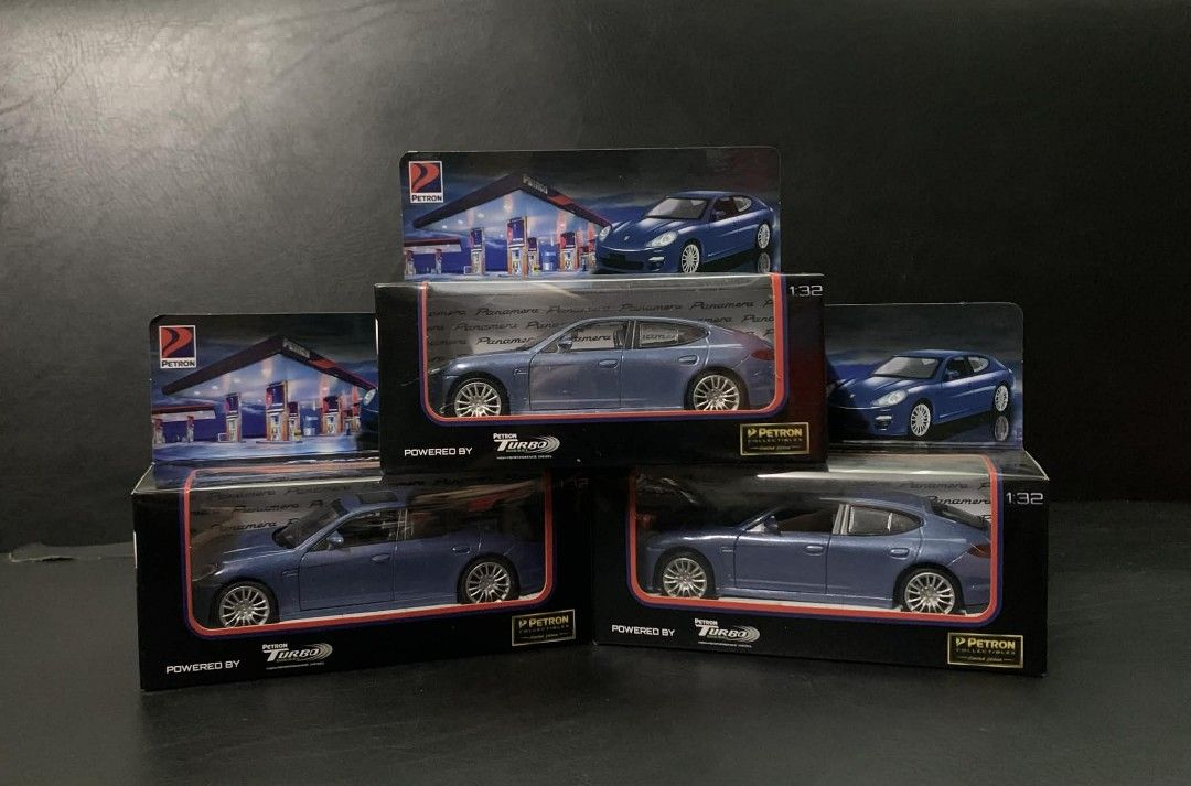 Petron Diecast Cars Assorted Models (Category: Vehicle & Diecast Models) located in Manila. Submitted by fasthawk-6aae (Listing ID 1419927788, Image 1). Description: Collection of Petron diecast model cars. Includes various models such as Porsche Panamera, Carrera GT, 911, Lamborghini Aventador, and more. Each car is in its original box. Scale sizes vary, including 1:32 and 1:24. Some models are from the Blaze 100 series..