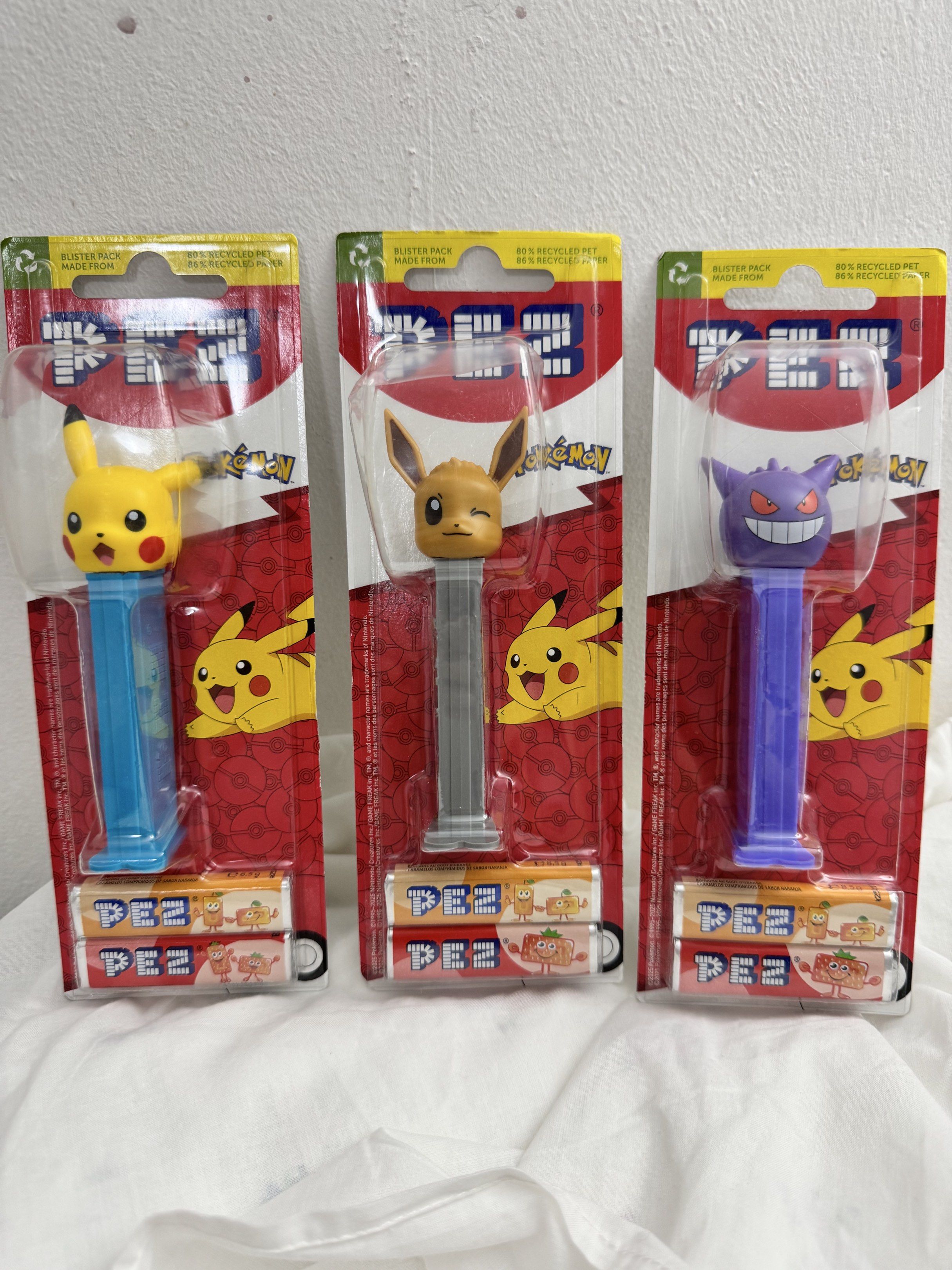 Pok mon And PEZ Candy Series Blister Package Pikachu Eevee Gengar pok-mon-and-pez-candy-series-blister-package-pikachu-eevee-gengar