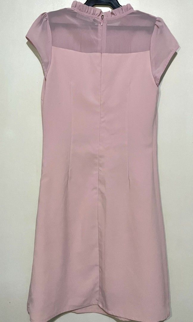 Samlin Ladies Light Pink Dress (Category: Dresses) located in Nagcarlan. Submitted by zentiger (Listing ID 1419923405, Image 3). Description: - Samlin Ladies pink dress - Used only once - Size: Small Features: - Round neckline with ruffled detail - Sheer panel - Short sleeves - Fitted silhouette - Back zipper closure.