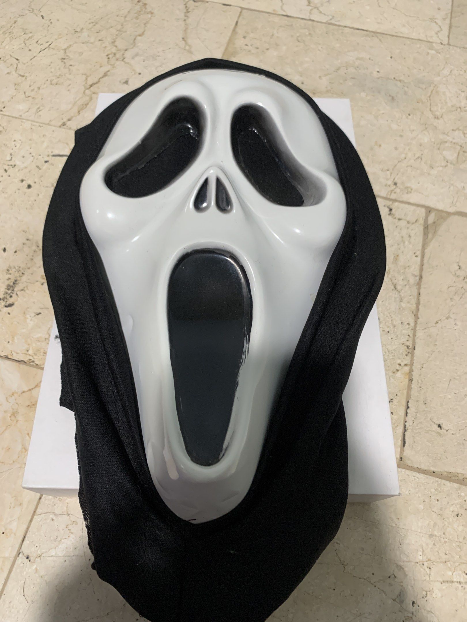 Scream Mask and Japanese Mask (Category: Face Masks & Face Shields) located in Valenzuela. Submitted by rjtoysjapan0306 (Listing ID 1419901411, Image 1). Description: - Includes two masks: - Classic Scream mask (white face, black hood) - Japanese-style mask (red and black details) - Made of plastic - Ideal for Halloween or cosplay For only 350 set as in 📌Mop Gcash 📌Mod Lbc cop cod Lalamove 📌Location Valenzuela City Gen T Deleon.