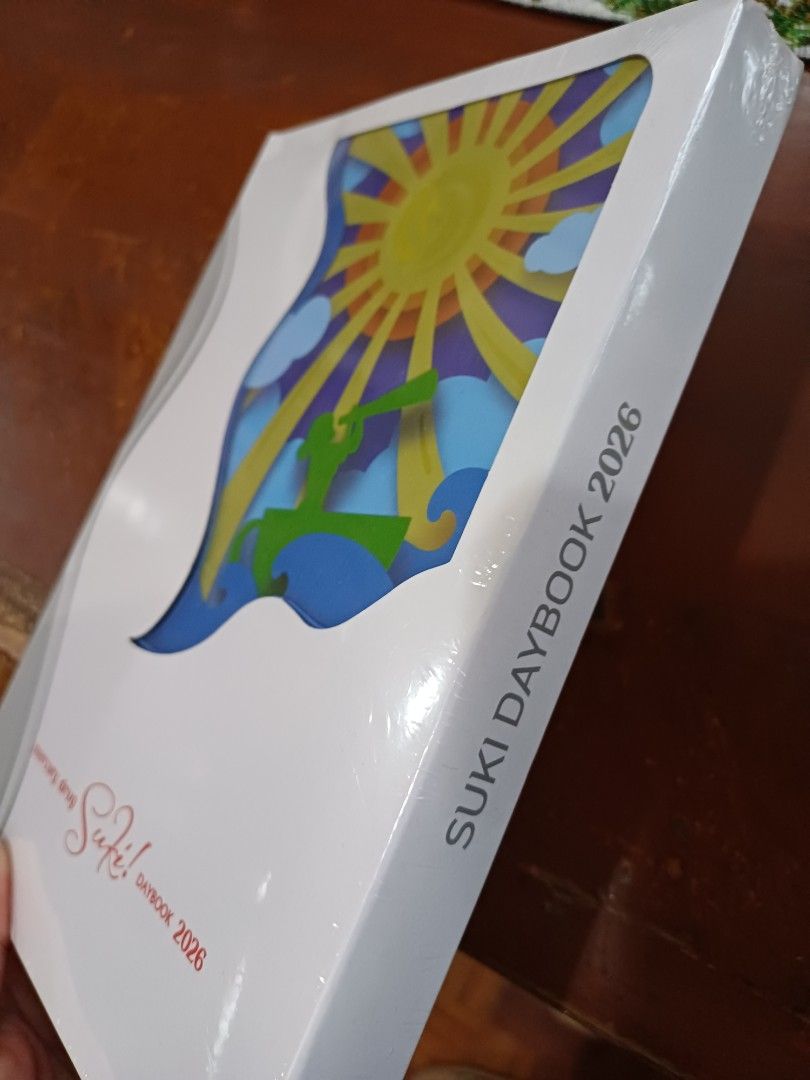 2026 Suki Daybook/Journal/Planner (new) (Category: Stationery & School Supplies) located in Davao. Submitted by carriedeps (Listing ID 1419884973, Image 2). Description: - 2026 Suki Daybook - Brand new, unopened - Original packaging included - Box design: Colorful sun and clouds ( BLUE color💙) - Features: brand name and barcode..