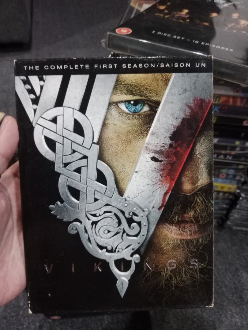 Vikings DVD Box Set - Seasons 1, 2, 3 & 4 (Category: CDs & DVDs) located in Davao. Submitted by suxrox (Listing ID 1419797886, Image 2). Description: - Vikings DVD Box Set - Includes Seasons 1, 2, 3, and Season 4 Volume 1 - Complete seasons with multiple discs each - All sets in original packaging - Season 1 includes special features like character profiles and photo galleries.