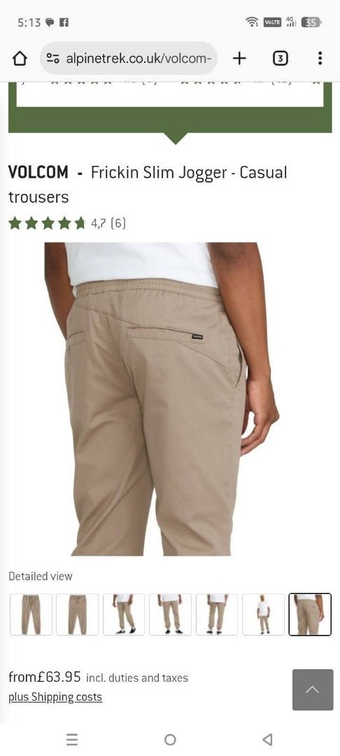 Volcom Pants (Category: Joggers) located in Manila. Submitted by dexterjam (Listing ID 1419963037, Image 3). Description: - Excellent Condition -9.6/10 Color rate -Size Small -Waistline: 30-36 -Length: 37.5 -Small Stained Issue Only 999 + SF Location: Cebu Fb Account: Dexter Tuico.