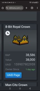 ROBLOX ITEM LIMITED HELLSWORN VALK Video Gaming Gaming Accessories 8bit Royal Crown Roblox Item L 1770359350 6b810d0b Thumbnail 