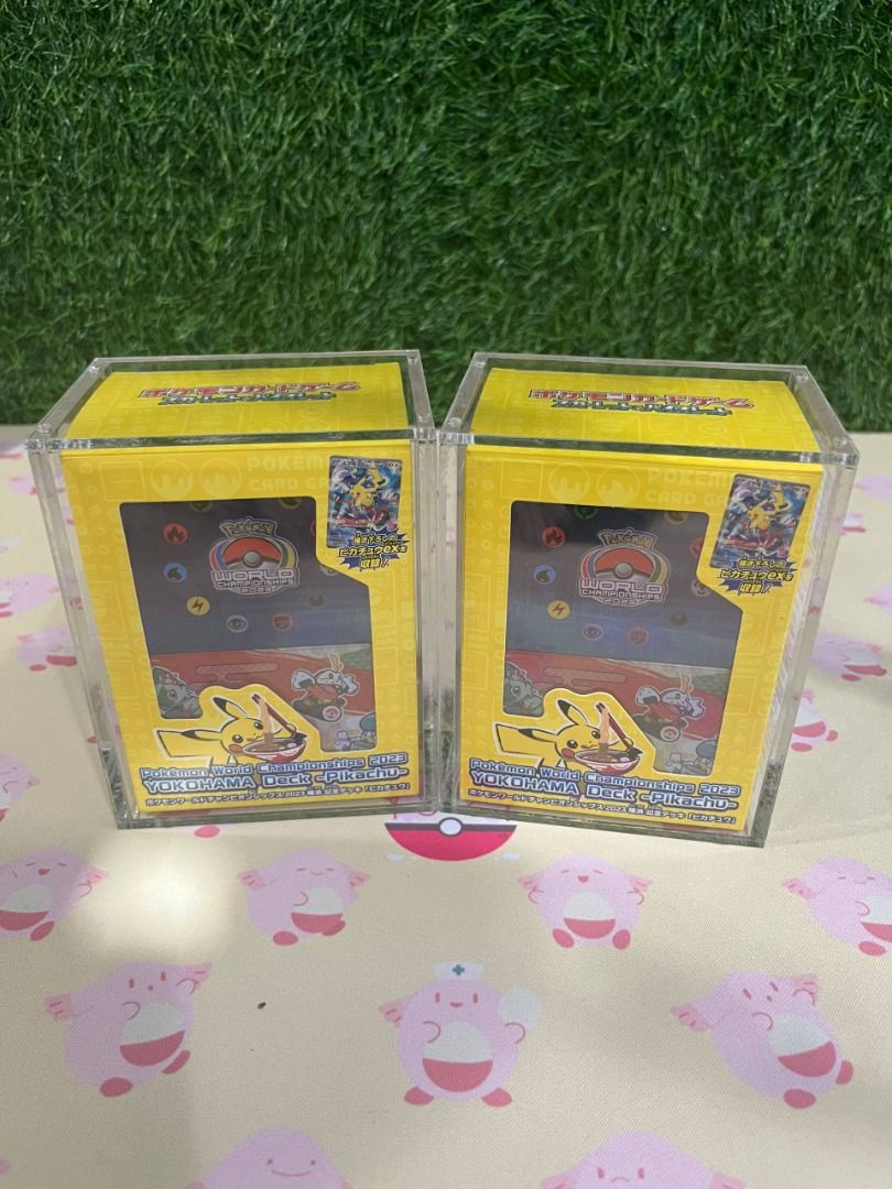 🐣 Pokemon Yokohama Deck Pikachu WCS with acrylic Pokemon Sealed Booster ...