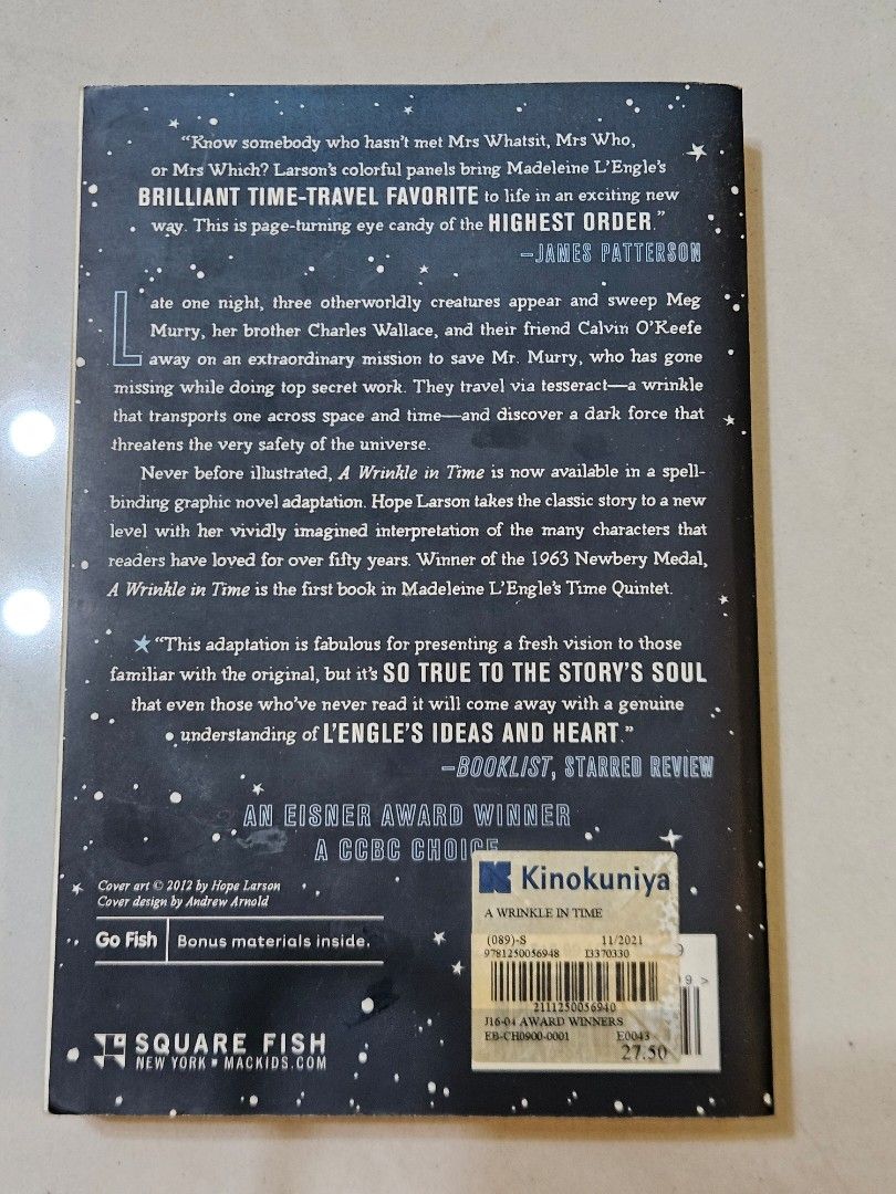 A Wrinkle in Time: The Graphic Novel (Category: Storybooks) located in Singapore. Submitted by onlywantcash (Listing ID 1420137821, Image 2). Description: Features beautiful illustrations by Hope Larson. Perfect for fans of the original novel or those new to the story. The pages are clean and the binding is tight..
