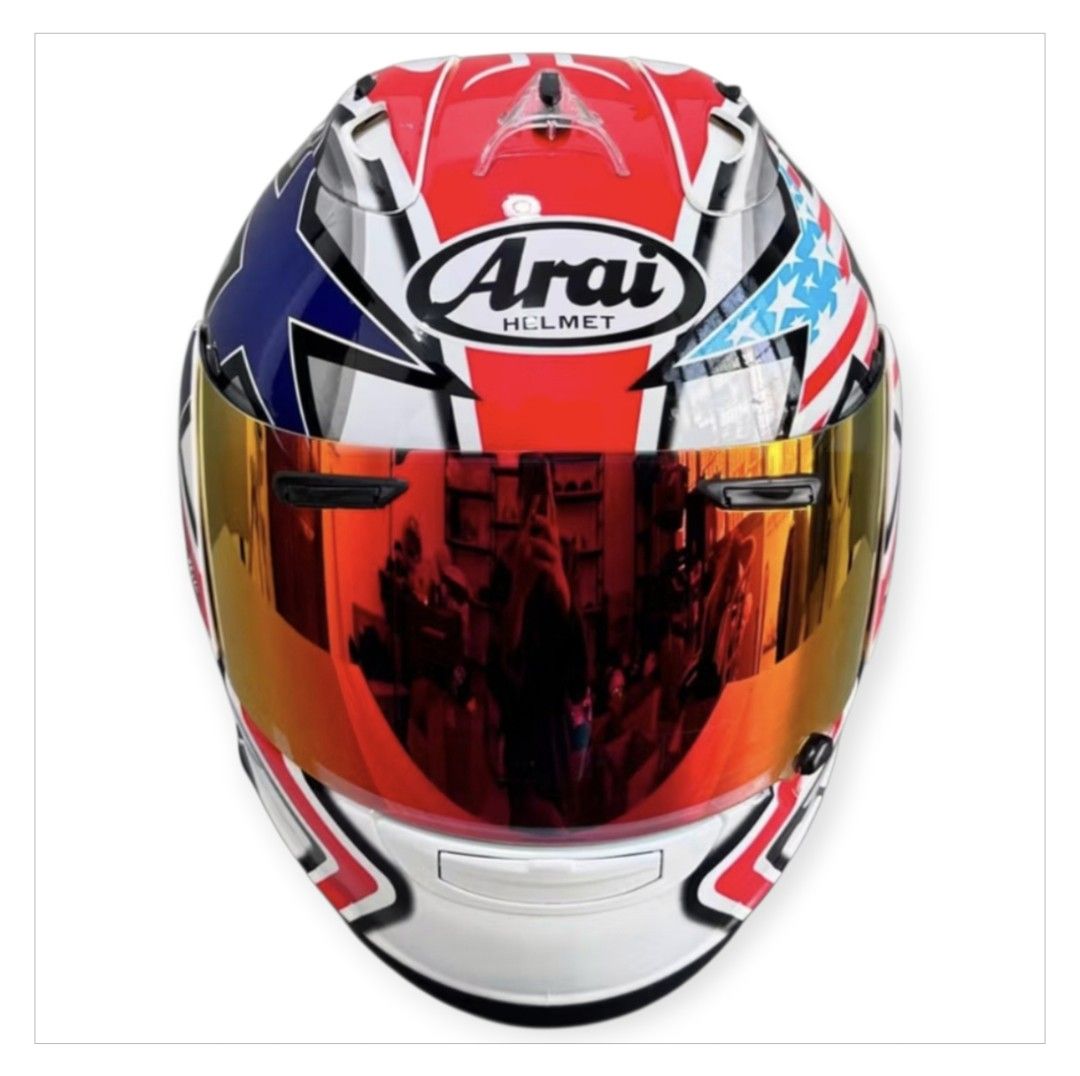 ARAI RX7X HAYDEN LAGUNA WHITE FULL FACE HELMET (Category: Motorcycle Accessories) located in Singapore. Submitted by pure.shoppingstuff (Listing ID 1420120972, Image 2). Description: ARAI RX7X HAYDEN LAGUNA BLACK FULL FACE HELMET - Clear visor other colour pm - SIZE M L XL XXL - Preorder 10-15day - Deposit $50 Balance Payments on collection Day Self collect 650316 or by courier.