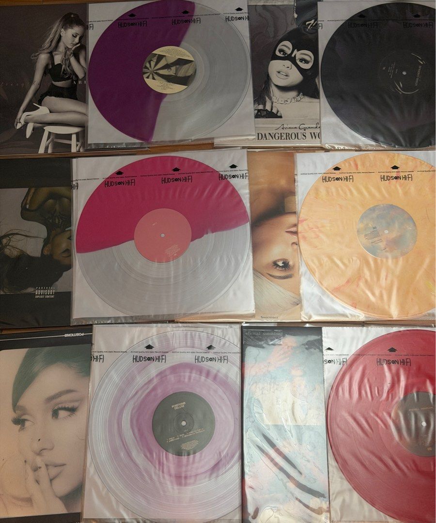 Ariana Grande vinyl collection (Category: Vinyls) located in Manila. Submitted by starless_sea (Listing ID 1420097729, Image 1). Description: Includes: - My Everything - Dangerous Woman -SOLD- - Thank U, Next - Sweetener -SOLD- - Positions Deluxe -SOLD- - Eternal Sunshine All are color vinyl RFS: Decluttering, quitting collection Payment thru Seabank/Gcash/Metrobank Shipping to be shouldered by buyer (J&T/Lalamove/Grab).