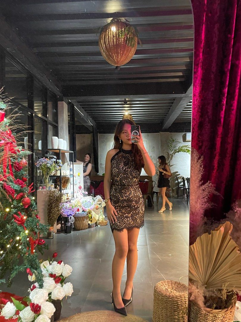 black lace sexy mini dress (Category: Dresses) located in Manila. Submitted by matcha.declutter (Listing ID 1419991908, Image 3). Description: - super ganda, rare looking - waist 27, 32 bust, hips 33.