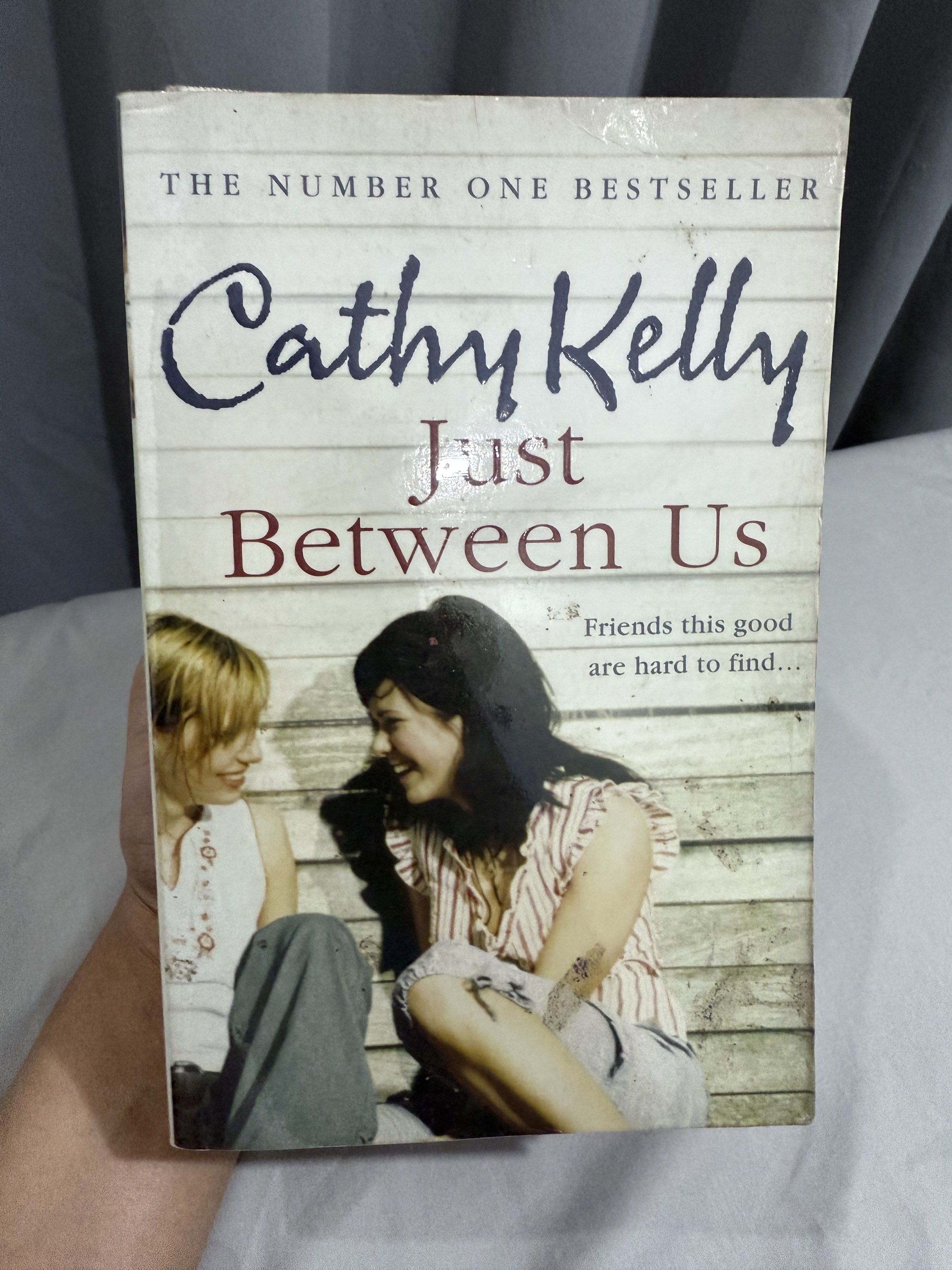 Cathy Kelly Just Between Us (Category: Storybooks) located in Mansalay. Submitted by declutterandco (Listing ID 1420117097, Image 1). Description: - "Just Between Us" by Cathy Kelly - Bestseller novel - Cover features two women - Cover text: "Friends this good are hard to find..." - Perfect for fans of women's fiction.