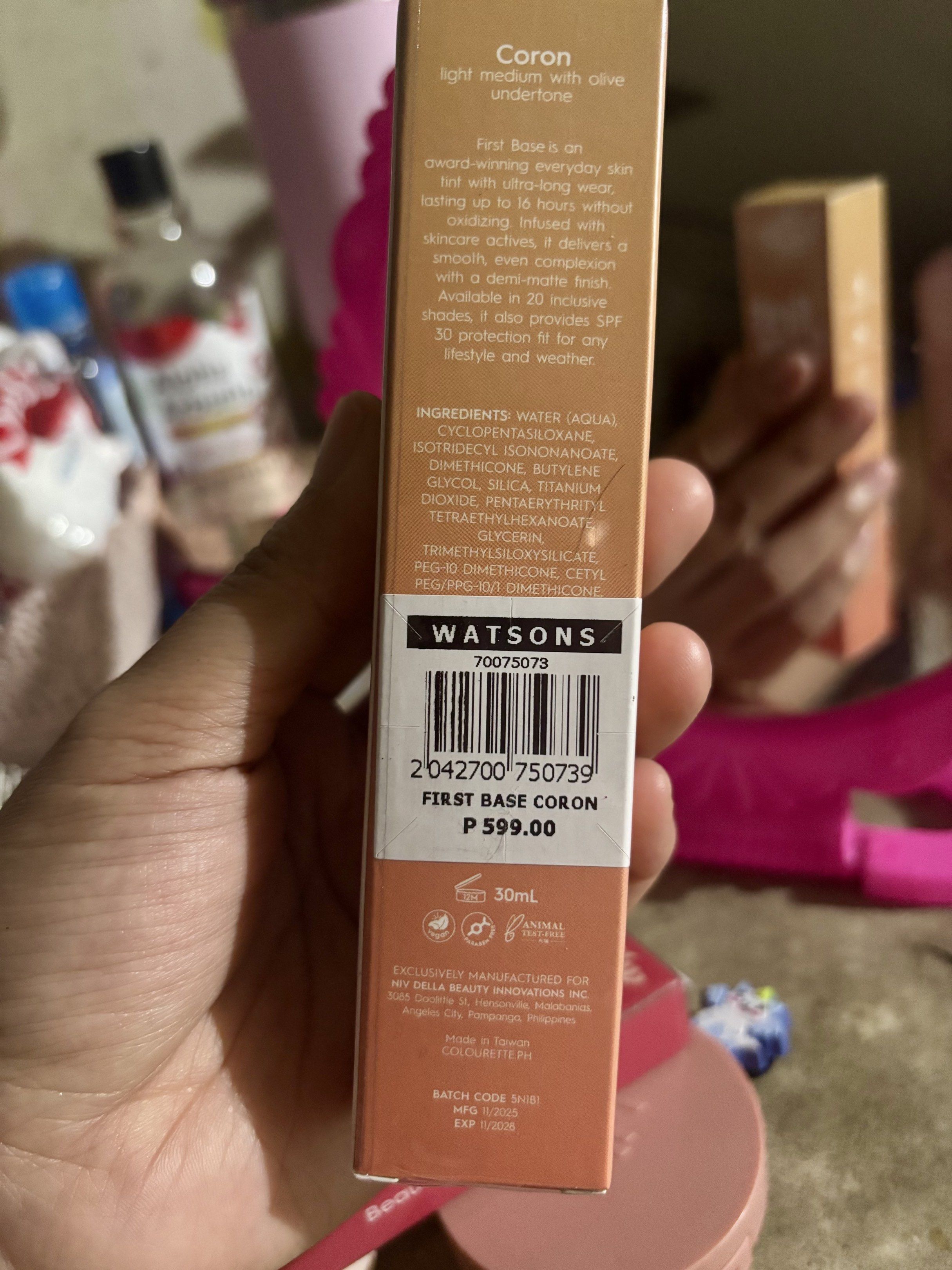 Colourette First Base Everyday Skin Tint - Coron (Category: Makeup) located in Manila. Submitted by 3rdrock (Listing ID 1420082627, Image 2). Description: RFS: Decluttering. Too many base make-up No COD. Payment first policy For pick up only Last price posted .