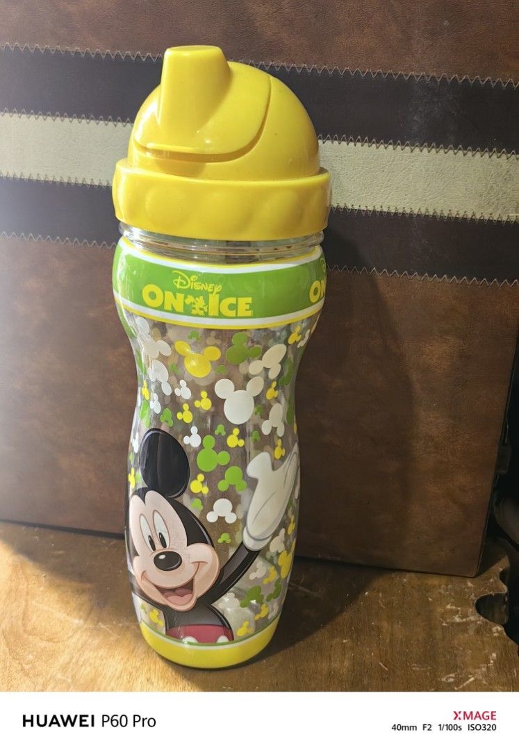 Disney On Ice Mickey Mouse Water Bottle (Category: Water Bottles & Tumblers) located in Rizal. Submitted by gkstcenit (Listing ID 1420024398, Image 1). Description: Disney On Ice Mickey Mouse Plastic Water Bottle Cup 9.75" Tall Yellow Lid .