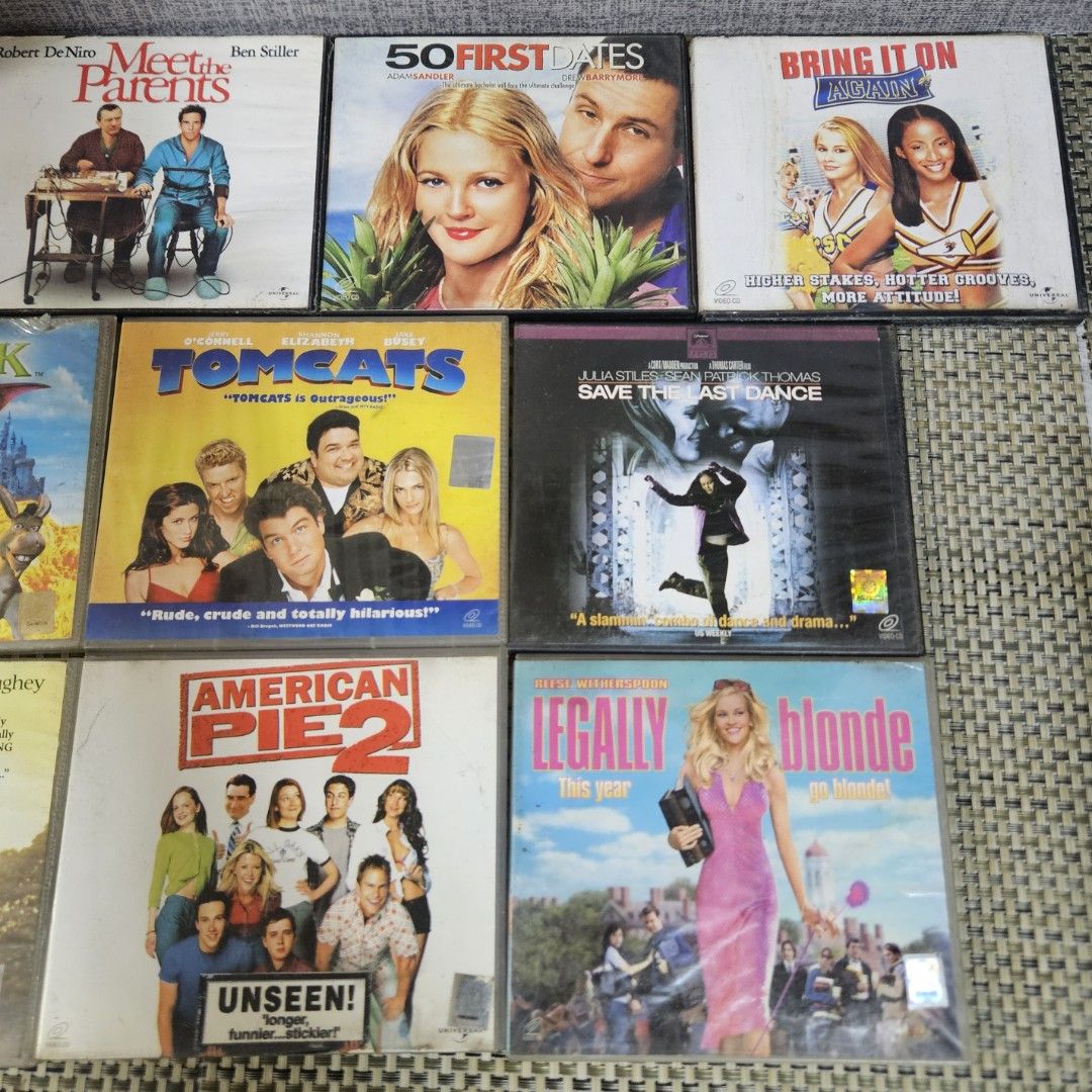 DVD Movie Collection - Clueless, 50 First Dates, etc. (Category: CDs & DVDs) located in Rizal. Submitted by cherry_garcia (Listing ID 1420067768, Image 3). Description: Collection of DVD movies including Clueless, Meet the Parents, 50 First Dates, Bring It On, Shrek, Tomcats, Save the Last Dance, How to Lose a Guy in 10 Days, American Pie 2, and Legally Blonde. These DVDs are perfect for movie nights. Enjoy a variety of genres from comedy to roma