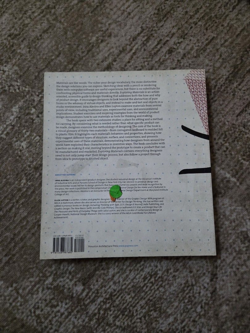 Exploring Materials: Creative Design for Everyday Objects (Category: Magazines) located in Kuala Lumpur. Submitted by rridah29 (Listing ID 1420118206, Image 2). Description: - 'Exploring Materials: Creative Design for Everyday Objects' - Features a cover with colorful geometric shapes. - Title in bold blue and white text. - Includes text and a barcode on the back. - A great resource for design enthusiasts..