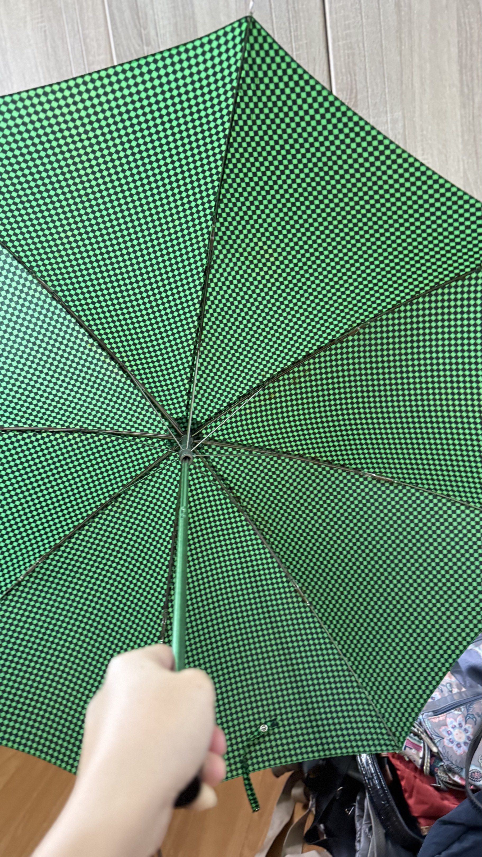 Japan Umbrella (Category: Umbrellas) located in Naga. Submitted by JapaNix (Listing ID 1420054431, Image 3). Description: - Japan Umbrella - Green and black checkered design - Includes matching case -lightly used -windproof -sturdy.