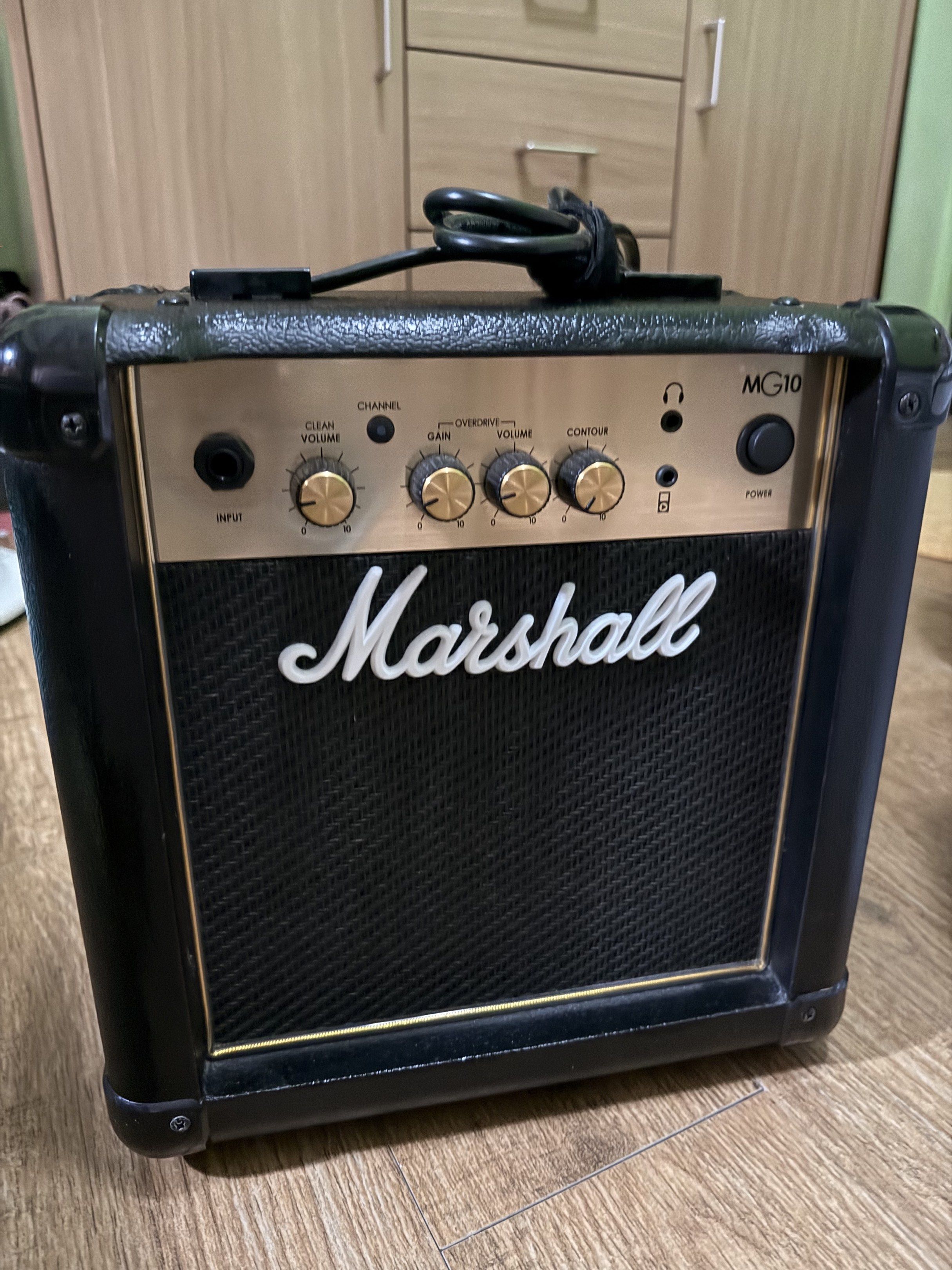 Marshall MG10 AMPLIFIER GOLD (Category: Soundbars, Speakers & Amplifiers) located in Cainta. Submitted by aakmjm (Listing ID 1420079272, Image 2). Description: Barely used Impulsive buying With box and receipt from JB Music RFS: Decluttering.