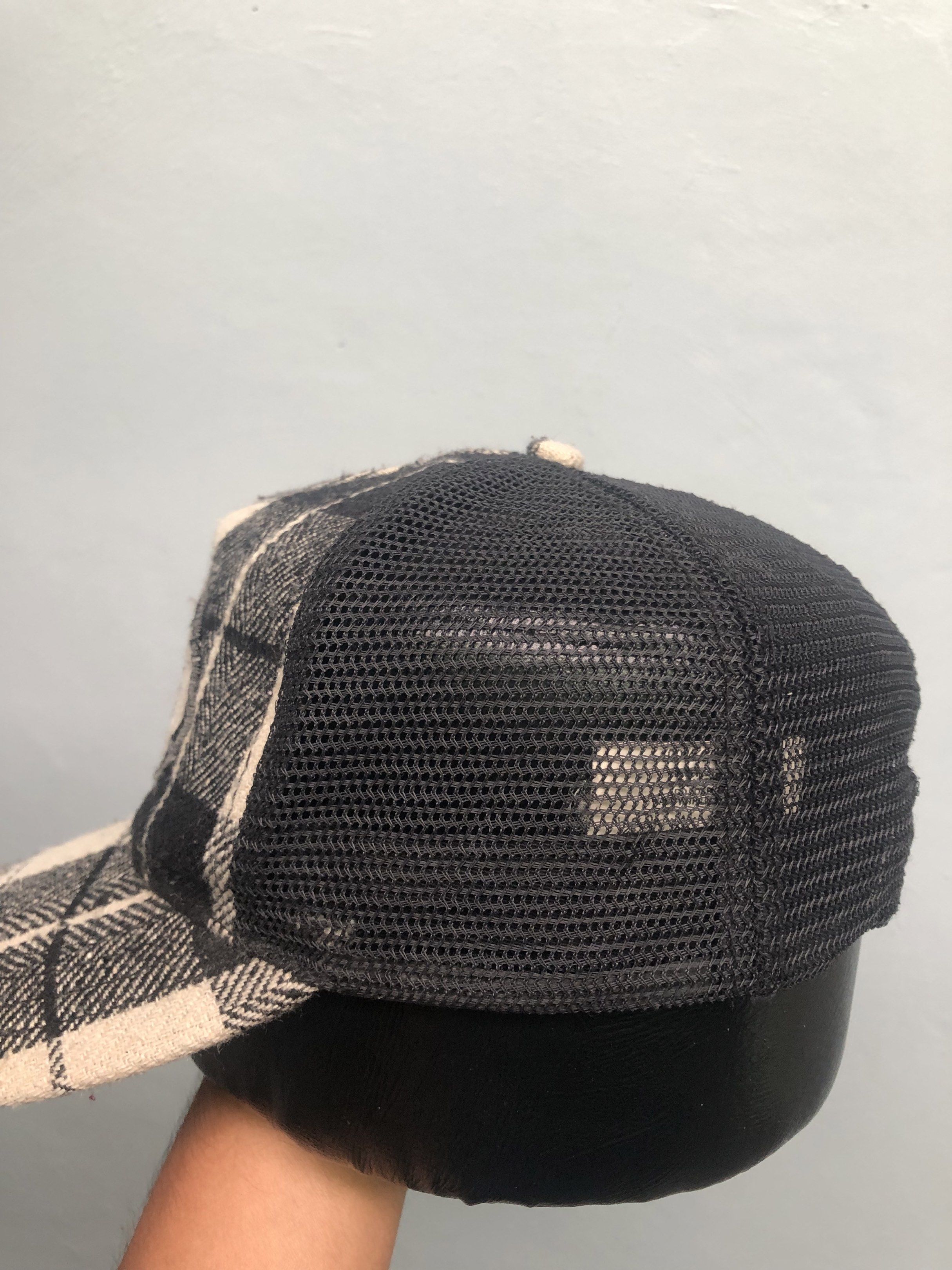 Playboy Rhinestone Cap (Category: Caps & Hats) located in Muntinlupa City. Submitted by afterclass_ph (Listing ID 1420023455, Image 3). Description: - Black mesh top - Black and white plaid brim - Button detail on top - Woven fabric - Brim with decorative text band needs wash and reshape.