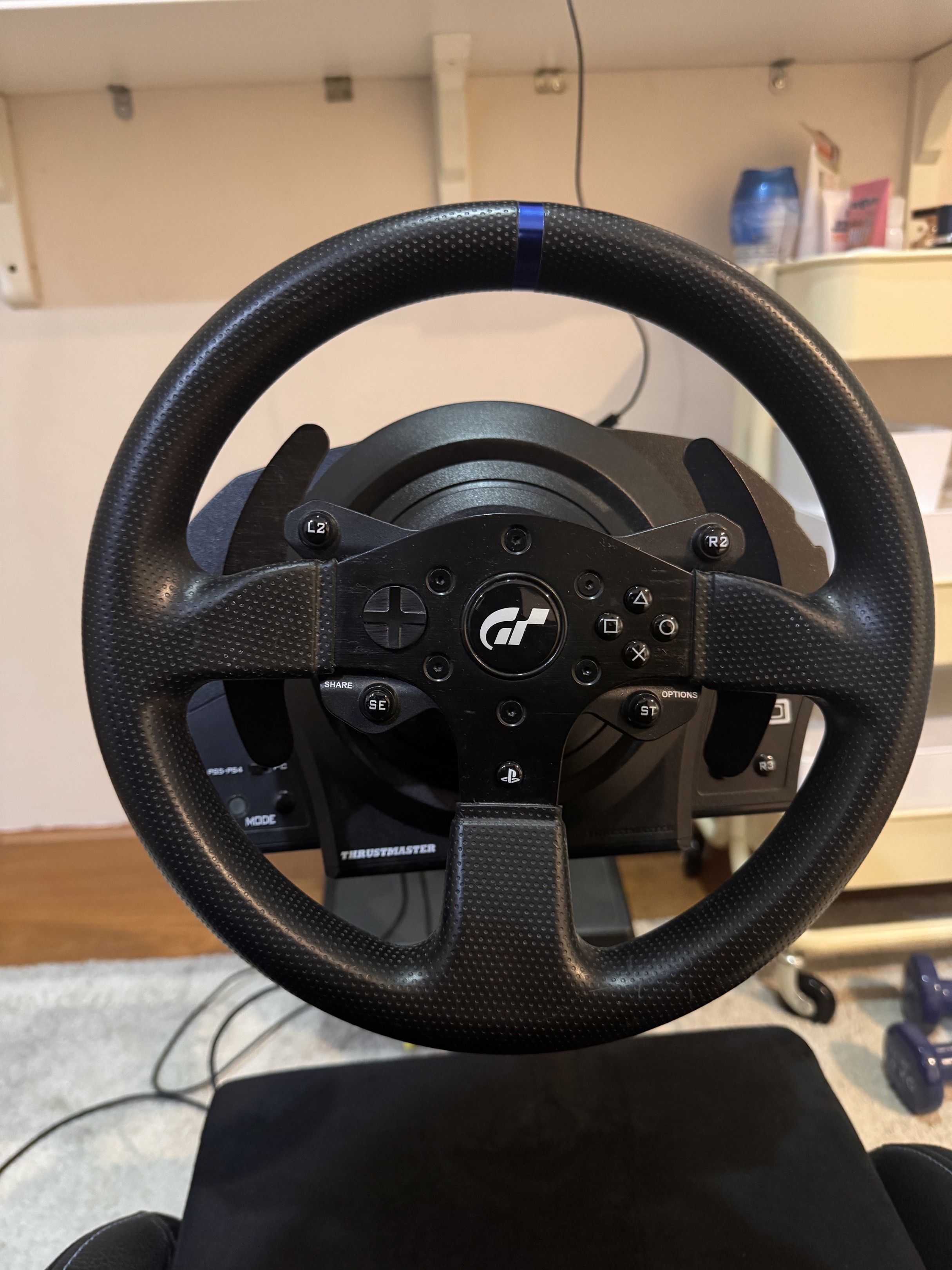 Racing simulator Thrustmaster (Category: PlayStation) located in Johor Bahru. Submitted by shopwithelyna (Listing ID 1420082889, Image 3). Description: Thrustmaster T300 force feedback racing wheel and pedals RM1800 Playseat evolution pro racing seat RM1200 (Can buy separately) All in excellent condition 10/10! Original box included .