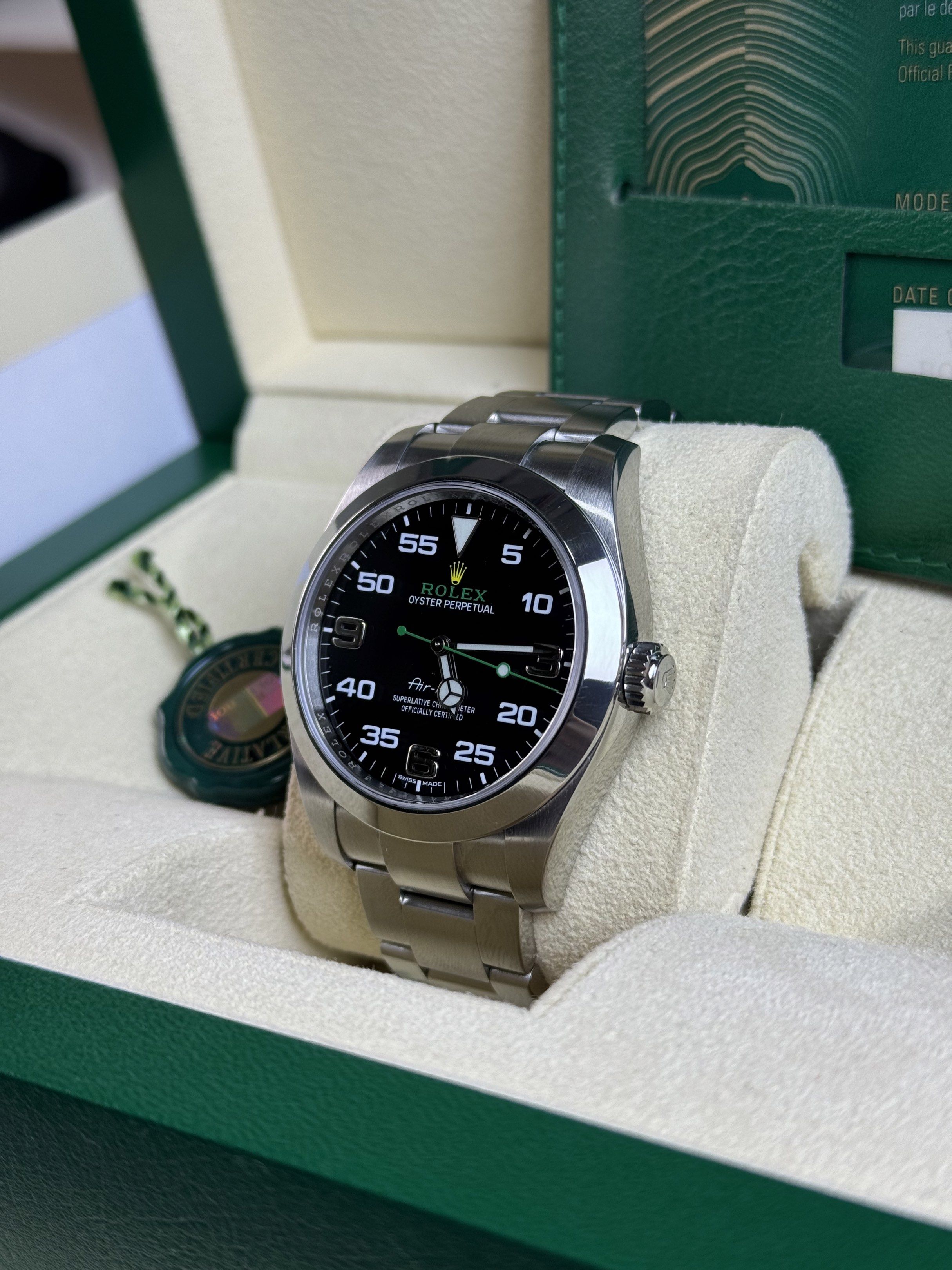 Rolex AirKing (Category: Luxury Watches) located in Quezon City. Submitted by LuxPieces (Listing ID 1420094786, Image 2). Description: Rolex Airking NFC Card Size 40mm Year 2020 Ref. 116900 Amazing condition Full set 435k only.