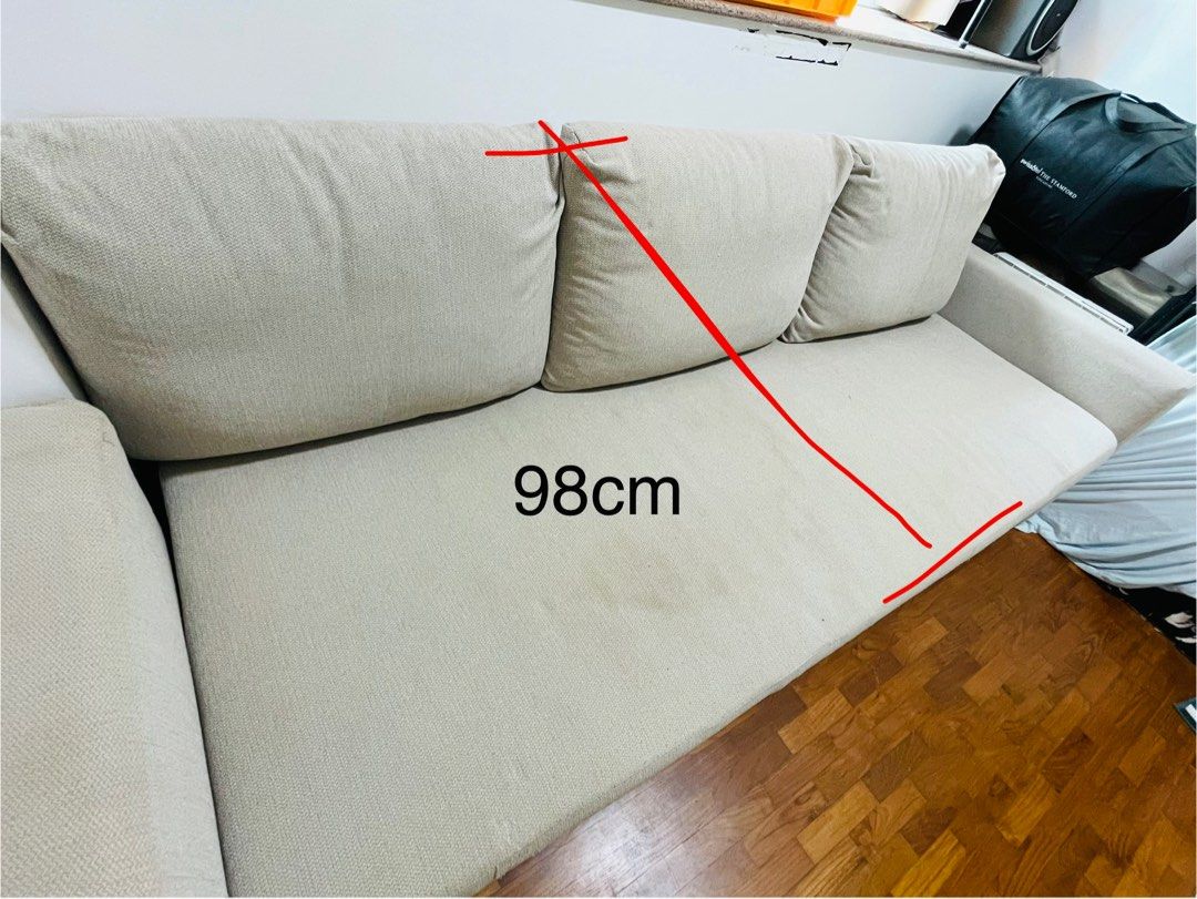 Sofa Bed (Category: Bed Frames & Mattresses) located in Singapore. Submitted by jayelleare (Listing ID 1420119992, Image 2). Description: Sofa bed with detachable armrest and under storage. Pillow fabric can be remove for washing. .