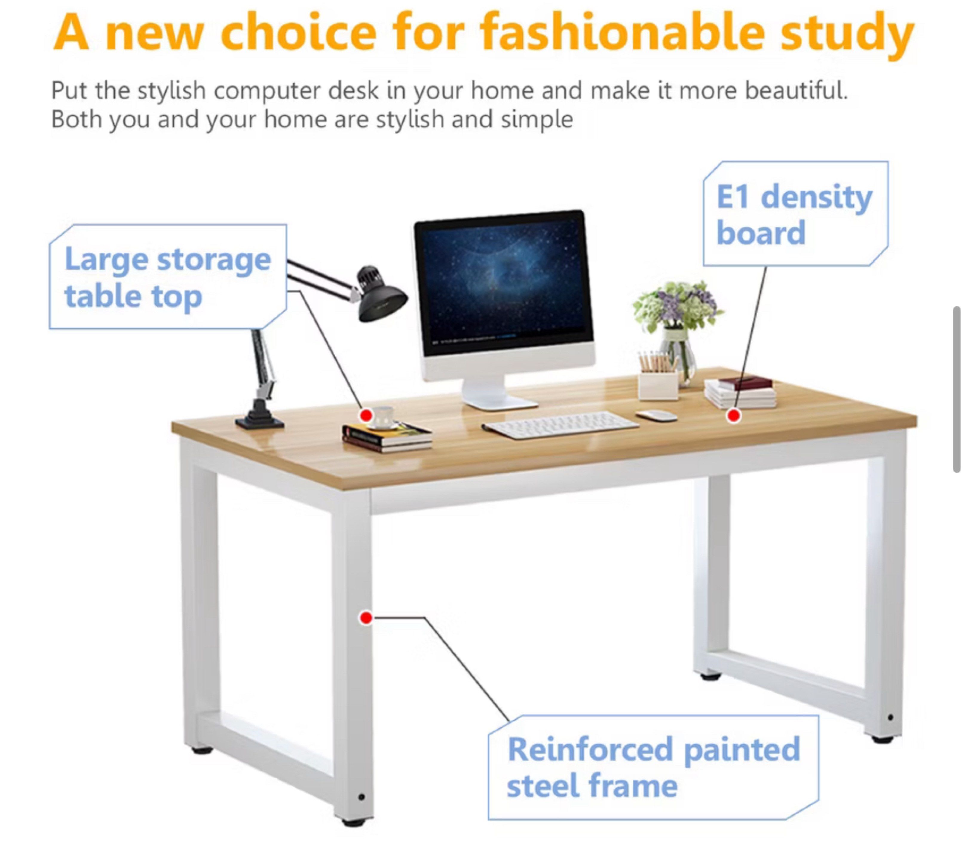 Study Table (Category: Tables & Sets) located in Singapore. Submitted by shopfreewired (Listing ID 1420060122, Image 2). Description: 100cm length x 50cm width x 74cm height -Stylish computer desk - Large storage tabletop - Reinforced painted steel frame - Perfect for home office or study - Functional and aesthetically pleasing design.