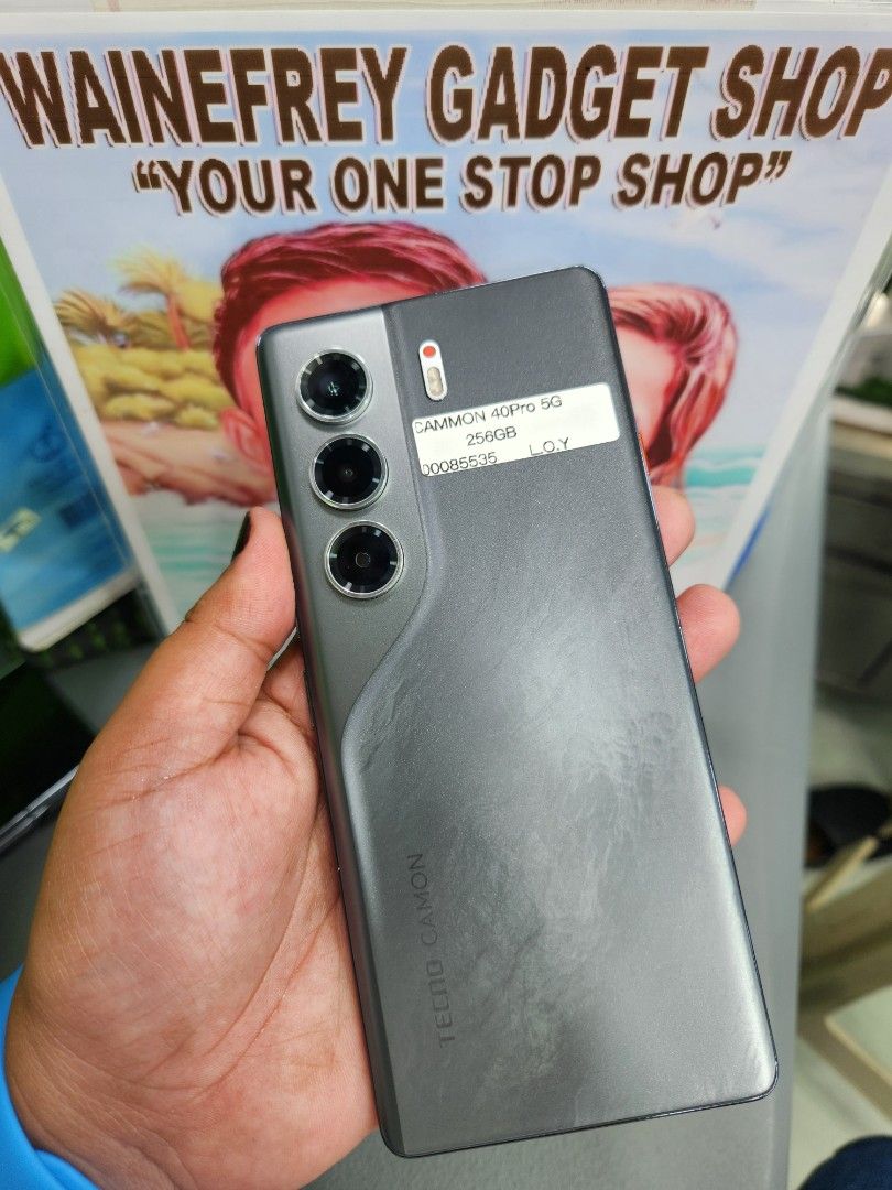 Tecno Camon 40 Pro 5G 12+6/256gb (Category: Android Others) located in San Juan City. Submitted by wainefreygadgetshop (Listing ID 1420110800, Image 1). Description: Tecno Camon 40 Pro 5G 12+6/256 ALL GOOD AT WORKING NTC APPROVED GAMING PHONE NO REPAIR HISTORY NO HIDDEN ISSUE (ILALAGAY SA NOTES KUNG MERON PARA AWARE KA) *SOBRANG KINIS PEDE SA MAARTE BAWAL SA NAG IINARTE TEST TO SAWA BAGO BAYARAN Buy at your own risk 😊 For fast transaction call/t