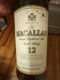 Macallan Sherry Oak 12 Year Old, Sherry Oak Cask, 43% whisky bottle