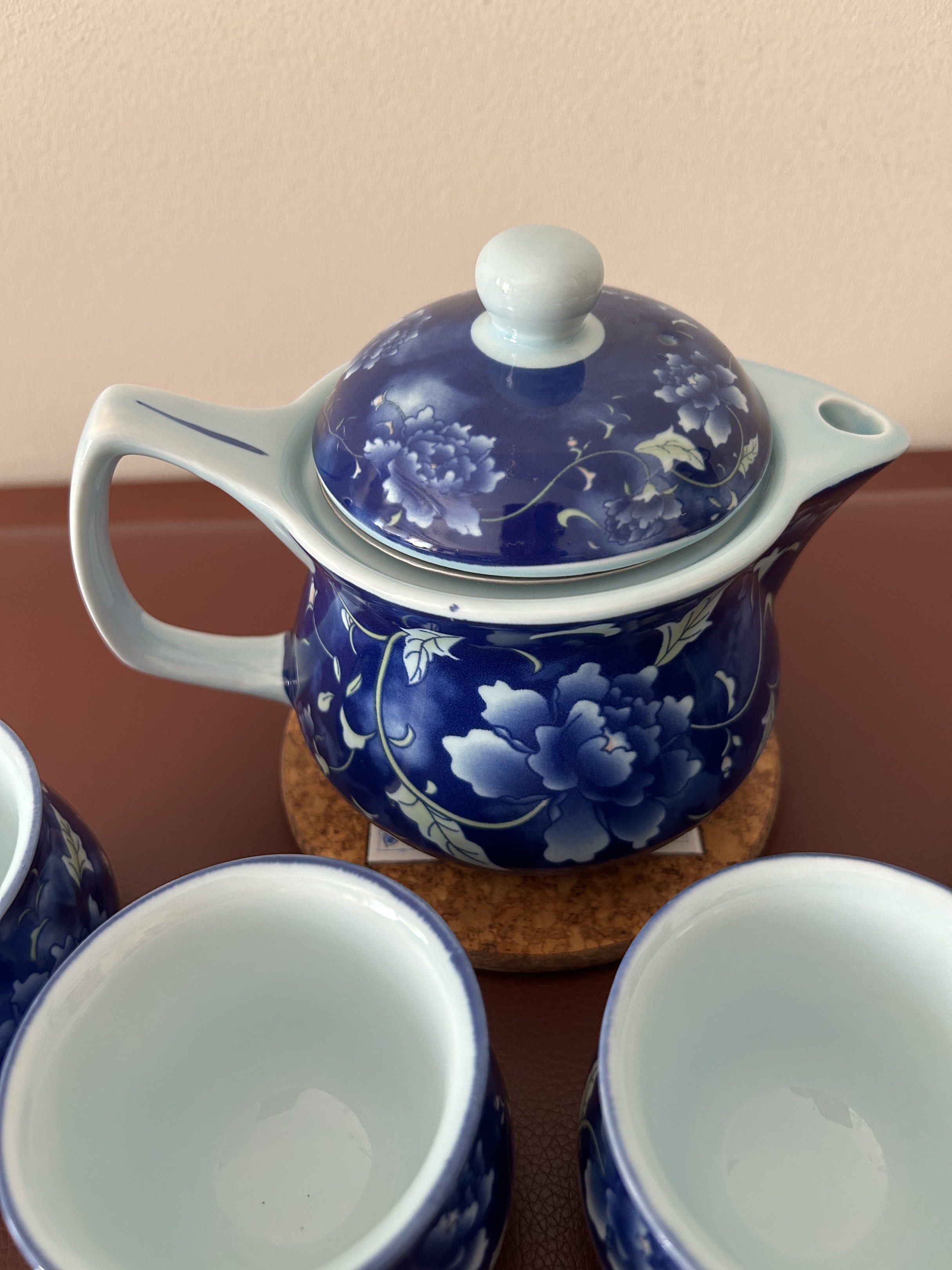 Vintage Japanese Blue Floral Tea Set446637119406100482