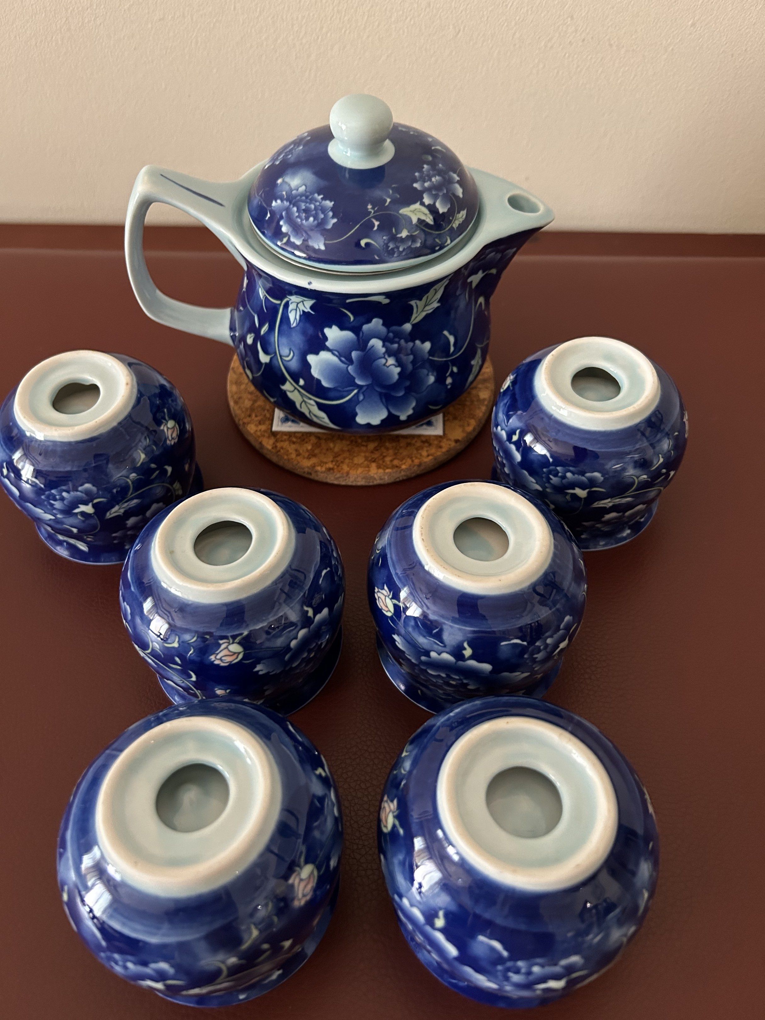Vintage Japanese Blue Floral Tea Set446637119406100481