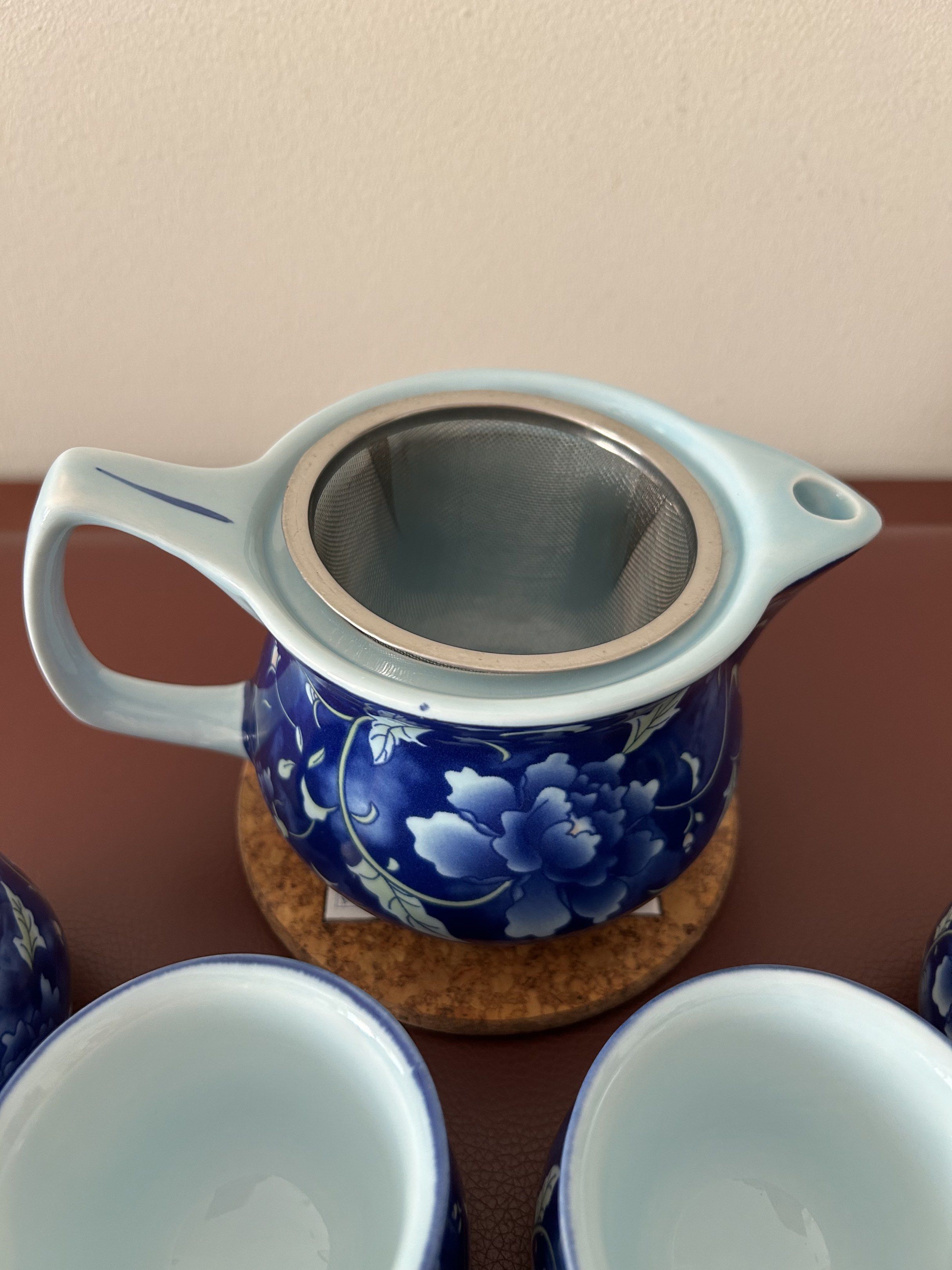 Vintage Japanese Blue Floral Tea Set446637119406100483
