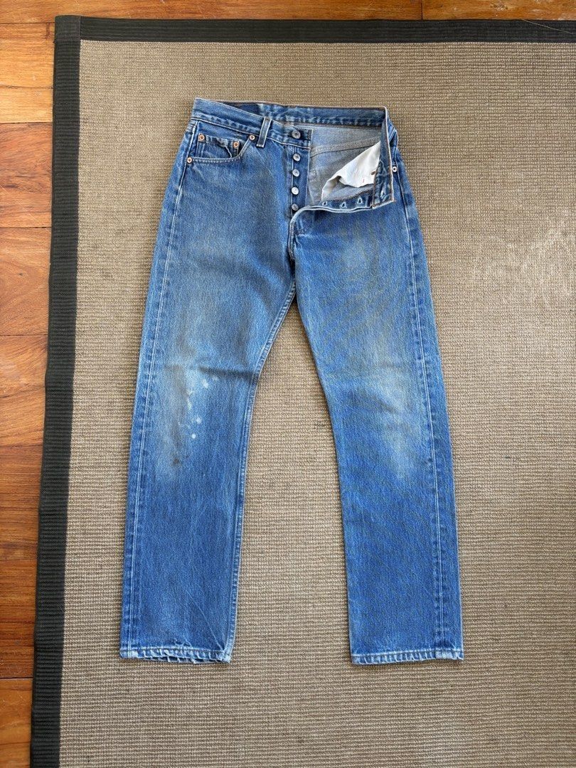 Vintage Levi's 501 Jeans (W29) (Category: Jeans) located in Cabuyao City. Submitted by jandro06 (Listing ID 1420091442, Image 2). Description: Levi's 501 jeans - Medium blue wash Width - 29 Length - 38 Leg opening - 7.5 RFS: bought from @grailonious but too small for me..