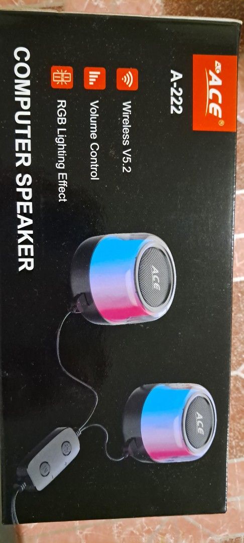 ACE A-222 Computer Speaker (Category: Soundbars, Speakers & Amplifiers) located in Manila. Submitted by blitzenn.blitzenn (Listing ID 1420351096, Image 2). Description: given as a gift last christmas RFS: too many speaker.
