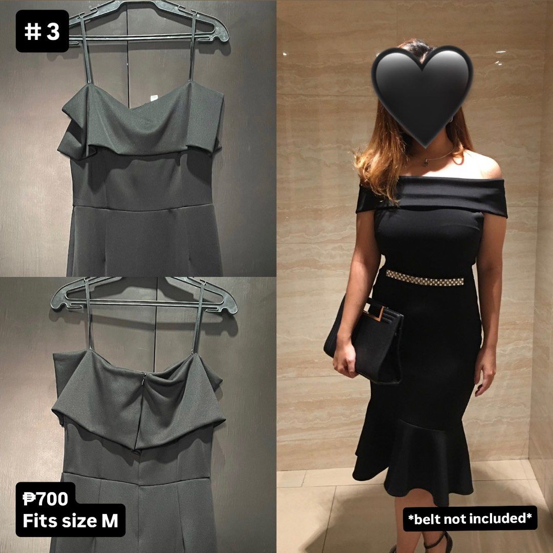 Black Off-Shoulder Cocktail Dress (Category: Dresses) located in Manila. Submitted by andreavilla (Listing ID 1420314356, Image 1). Description: - Elegant black off-shoulder cocktail dress - Fits Size M - Belt not included Can send more photos thru dm 💌 Strictly no returns, no refunds so pls clarify all questions before payment! 🏷️ js prom ball wedding formal dress black tie medium large special occasion.