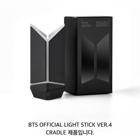 (Cradle only) - BTS Official Light Stick Ver. 4 Cradle (Category: K-Wave Merchandise) located in Quezon City. Submitted by moon_army (Listing ID 1420226020, Image 1). Description: Hi this is the BTS lightstick cradle only. you will receive it asap. all inclusions in price, except local shipping fee. will give discounts, if you buy the others as well. .