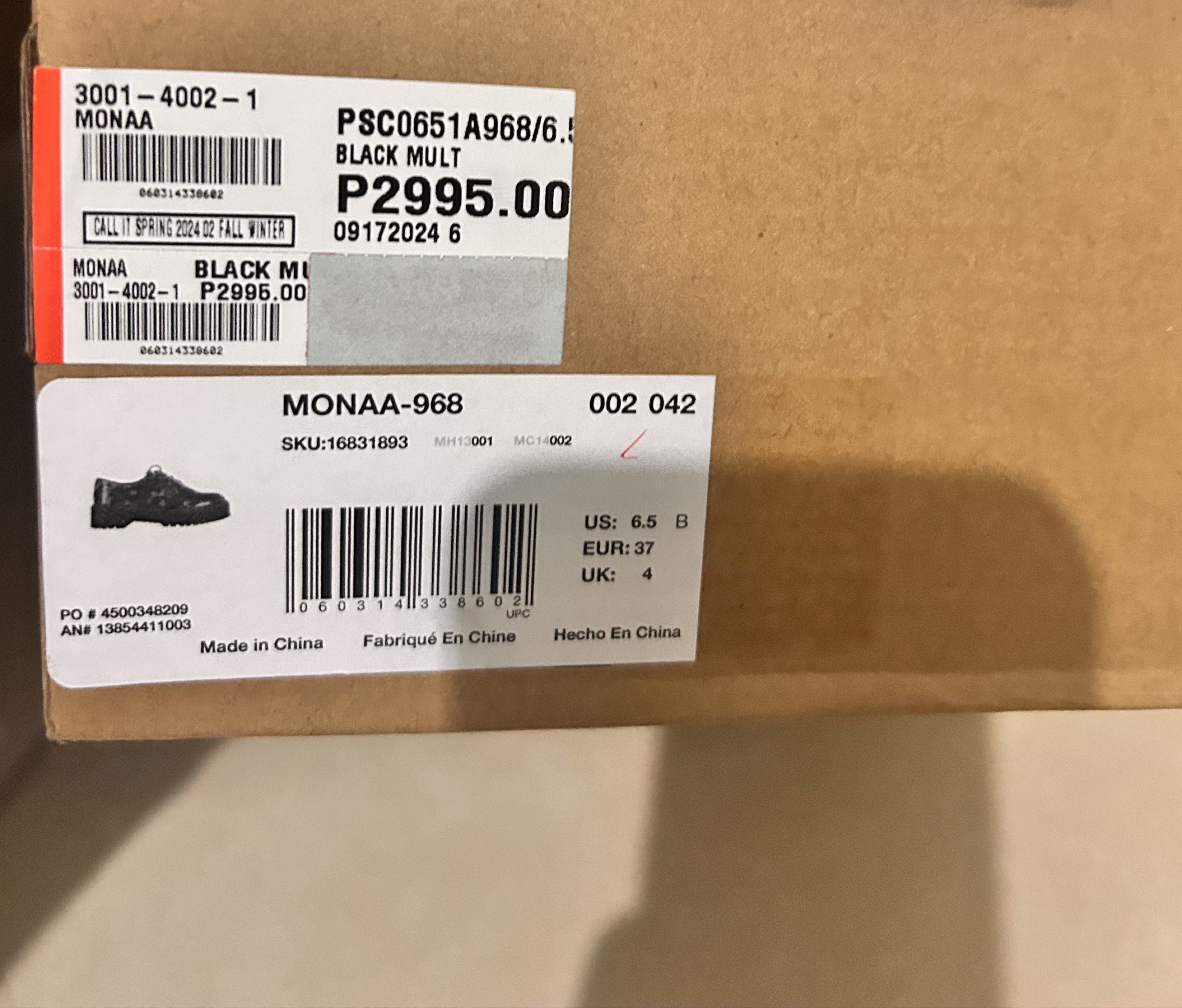 Call It Spring Monaa Black Floral Shoes (Category: Flats & Sandals) located in Taguig. Submitted by peanutcoconut (Listing ID 1420318108, Image 2). Description: - Call It Spring Monaa black floral shoes - Size: US 6.5 / EUR 37 / UK 4 - Features a lace-up design - Brand new, comes with original box - Original price: P2995.00.